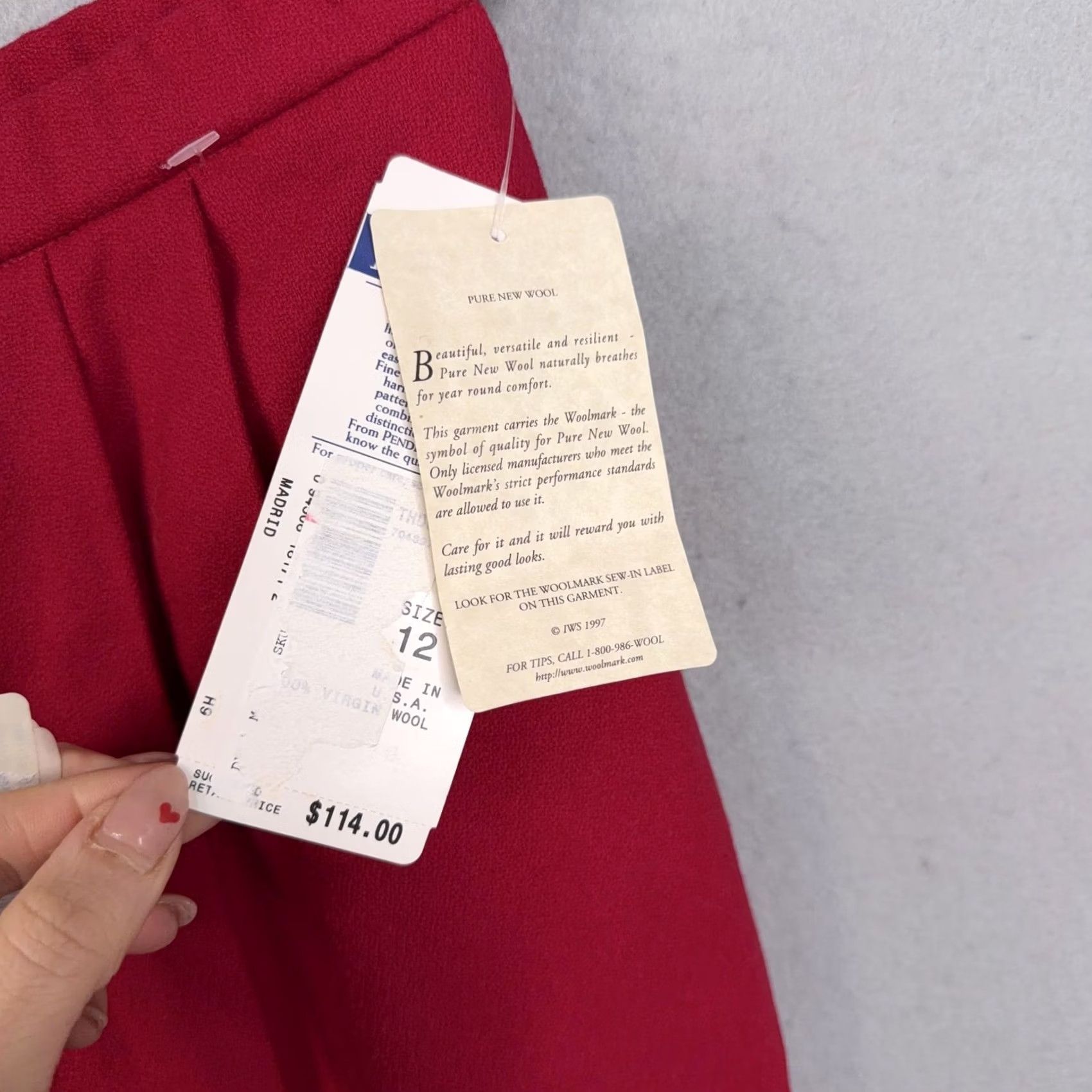 Pendleton VINTAGE Pendleton Pants Womens 12 Red Wool Pleated Tapered High Waist Dressy Size 34" / US 12 / IT 48 - 4 Thumbnail