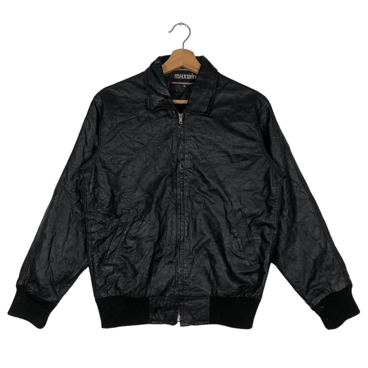 Genuine Leather 🔥90’s Maxwin Vintage Bomber Leather Jacket Issey Miyake Size US L / EU 52-54 / 3 - 1 Thumbnail