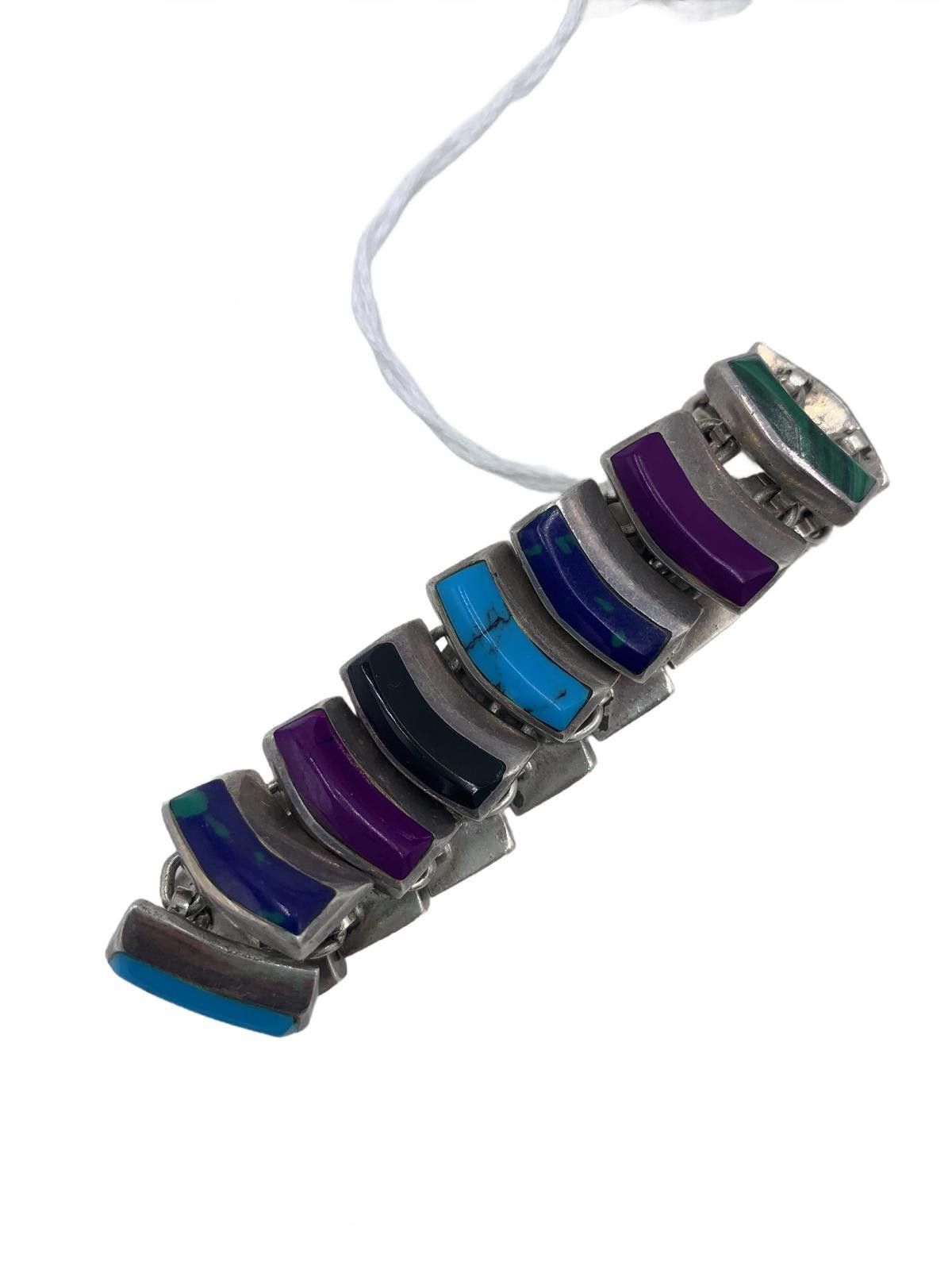 Other Taxco 950 Silver Turquoise, Lapis Lazuli & Onyx Bracelet Size ONE SIZE - 1 Thumbnail