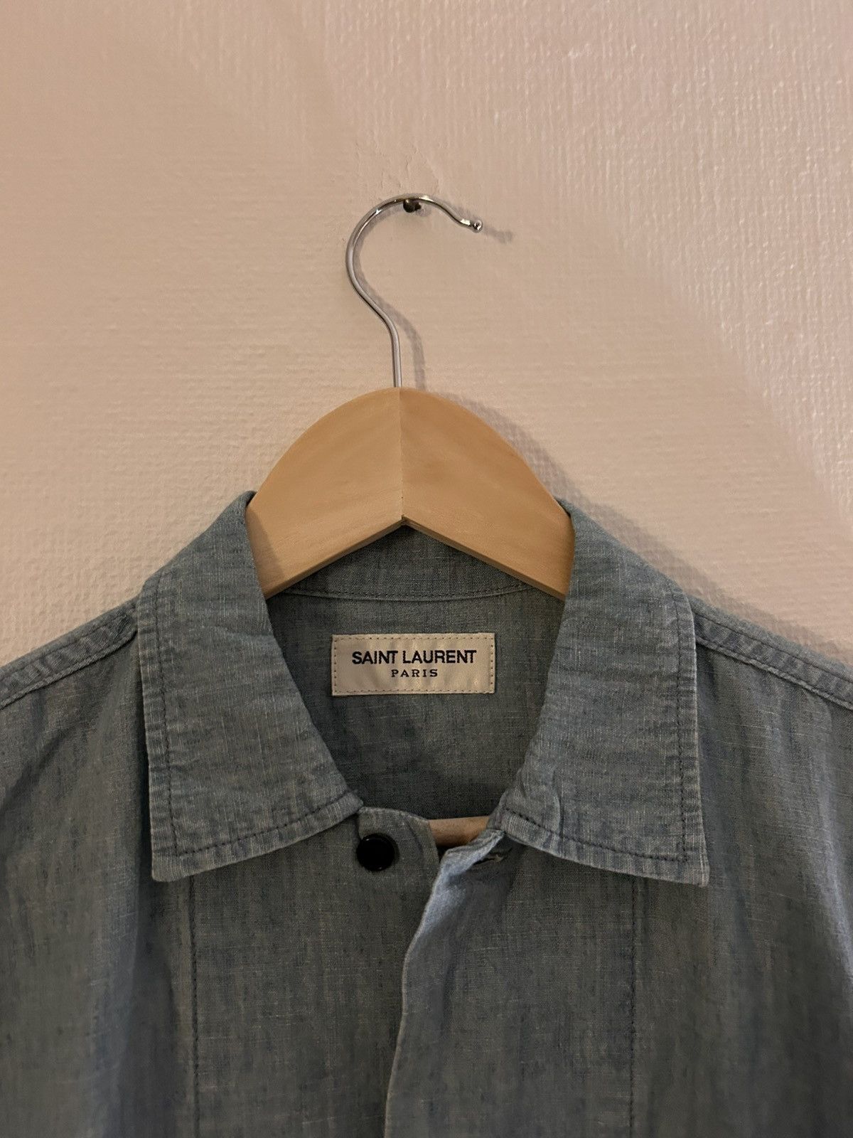 Saint Laurent Paris Saint Laurent Denim Shirt Size US XL / EU 56 / 4 - 2 Thumbnail