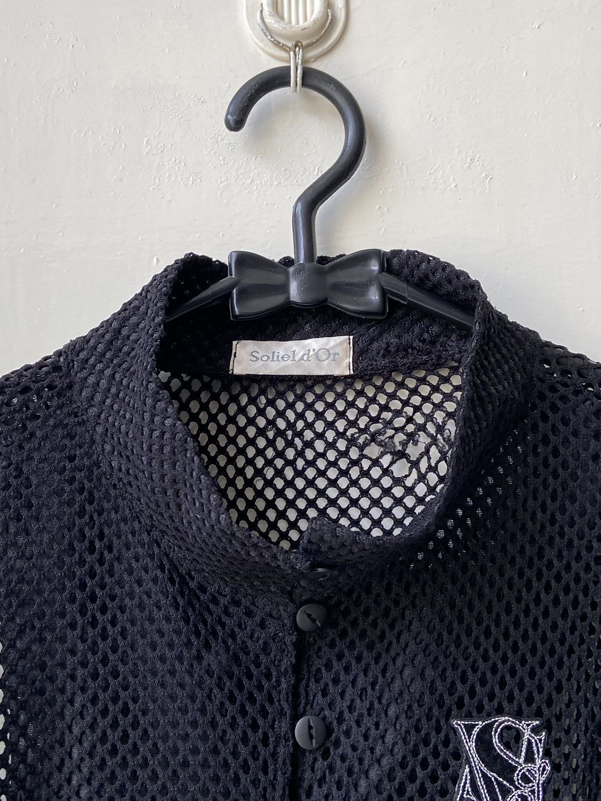 Designer × Japanese Brand SOLIEL D’OR Black Mesh T-shirt Size US M / EU 48-50 / 2 - 12 Thumbnail