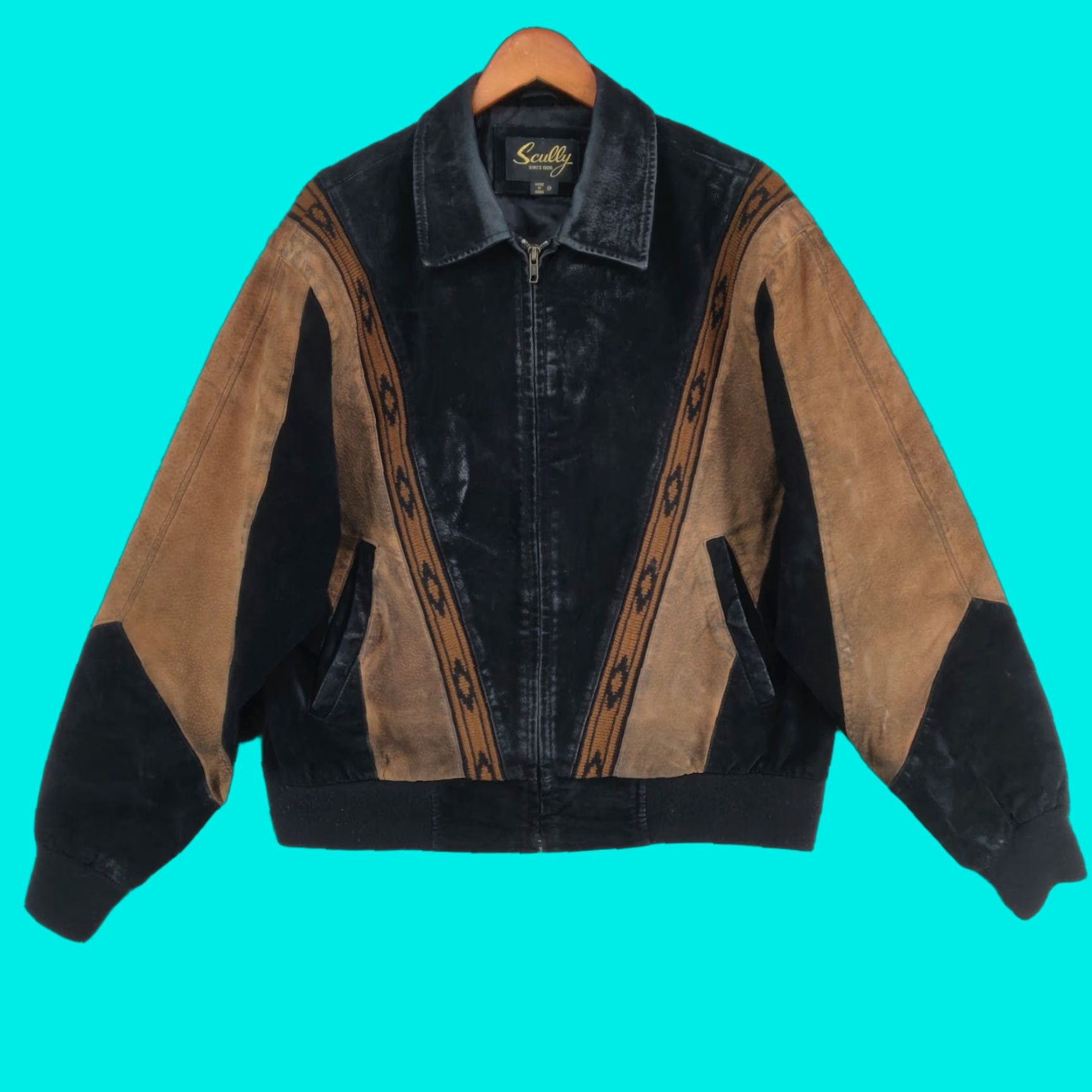 Scully VINTAGE Scully Jacket Mens Small Suede Leather Bomber Western 90s Brown Zipper Collared Lightweight Mid-Length Regular Mens Size US S / EU 44-46 / 1 - 1 Thumbnail
