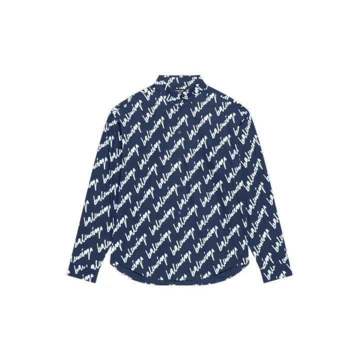 Balenciaga Balenciaga SS22 Logo Print Long Sleeve Shirt 0079-2507 Size US M / EU 48-50 / 2 - 2 Thumbnail
