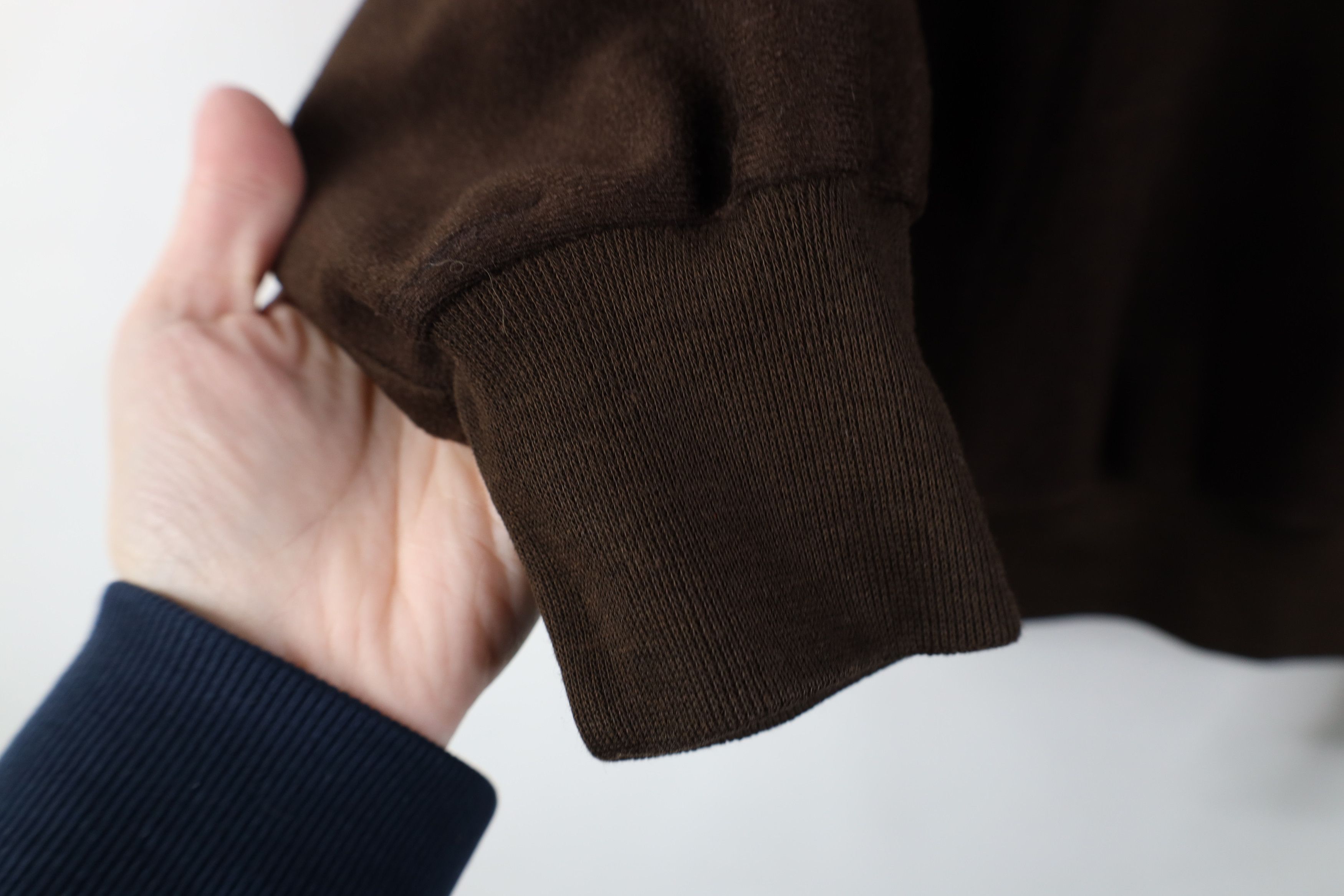 Lee Vintage 70s Lee Blank Velour Fleece V-Neck Sweater Brown USA Size US M / EU 48-50 / 2 - 8 Thumbnail