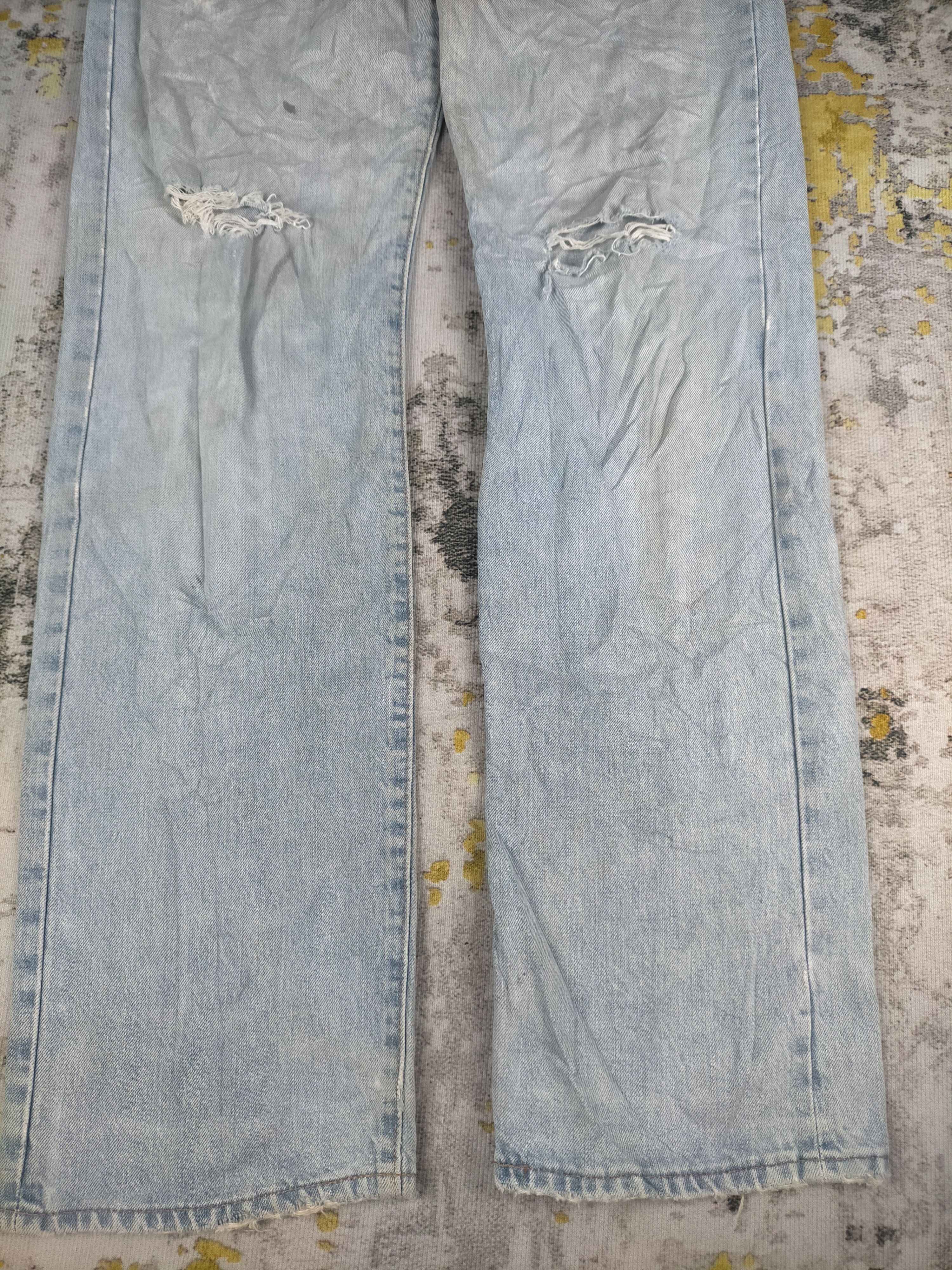 Wrangler 🔥 Vintage Wrangler Grunge Light Wash Distressed Jeans Size US 28 / EU 44 - 4 Thumbnail
