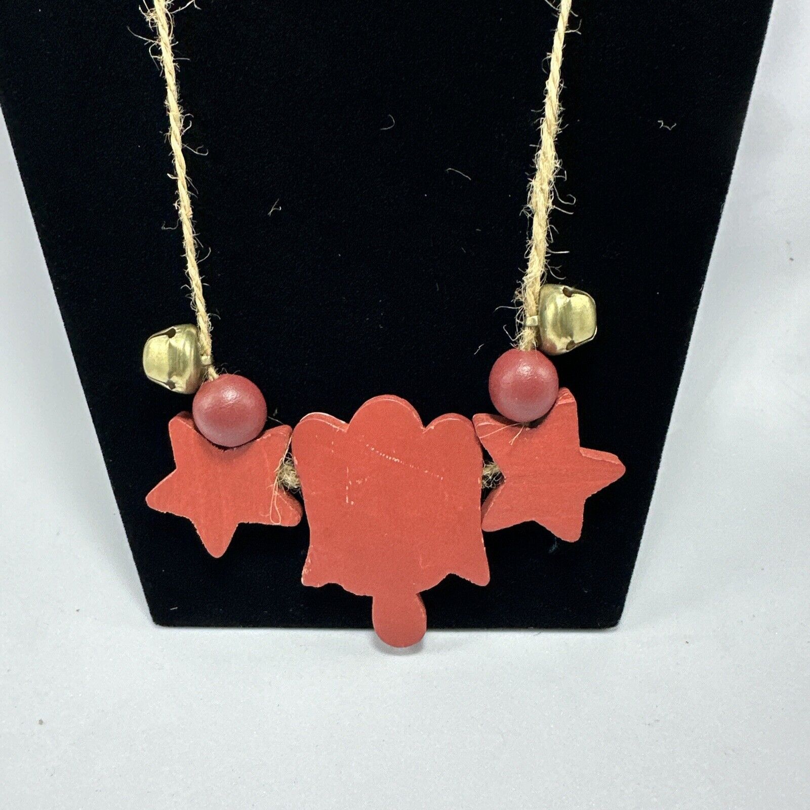 Other Angel Stars Bells Painted Wood Beads Holiday Necklace 22" Size ONE SIZE - 7 Thumbnail