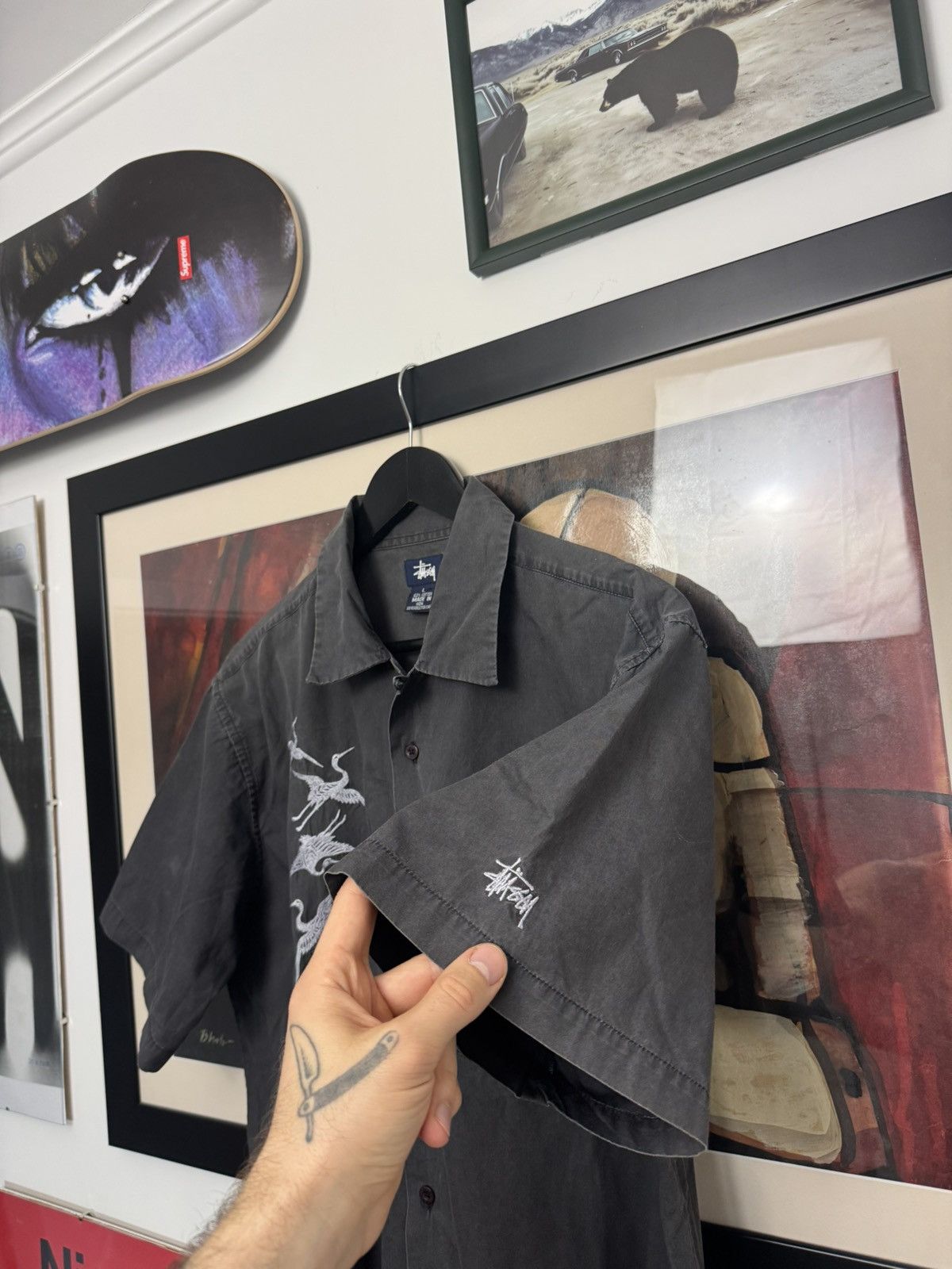 Stussy Vintage 90s Stussy ButtonUp Boxy Fit Shirt Washed Skate Surf Size US L / EU 52-54 / 3 - 3 Thumbnail
