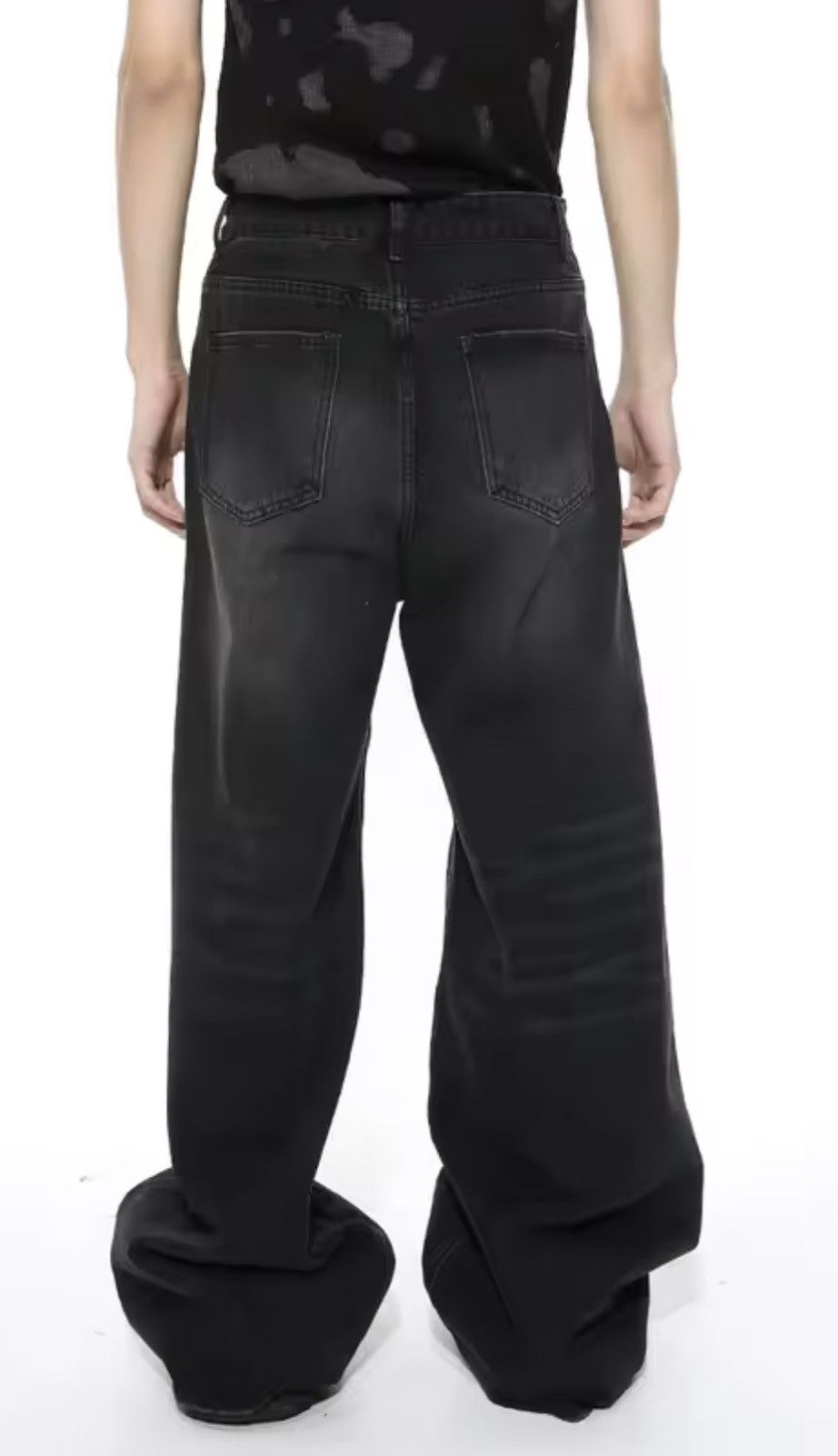 Jean Chiyuri x Maeda Black Washed Denim Jeans Size US 29 - 2 Thumbnail