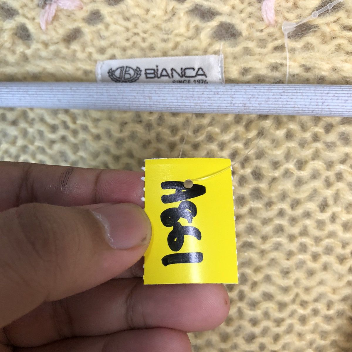 Homespun Knitwear Bianca Yellow Cardigan mohair fur vintage Knitwear #A861 Size M / US 6-8 / IT 42-44 - 9 Thumbnail
