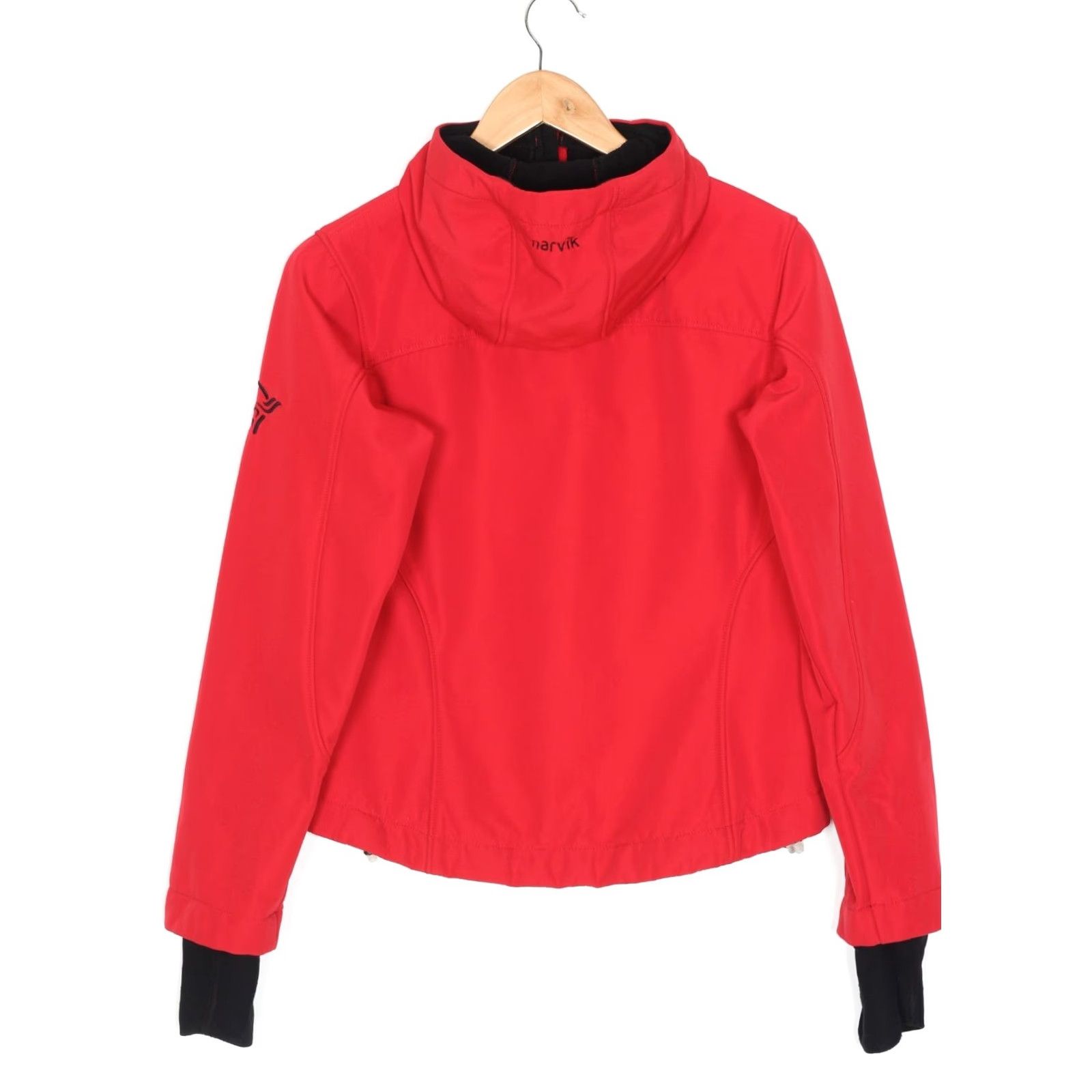 Vintage NORRONA NARVIK Windstopper Soft Shell Hooded Jacket Women S Red MJ5782 Size S / US 4 / IT 40 - 3 Thumbnail