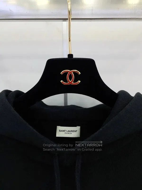 Yves Saint Laurent YSL Black Cotton Long Sleeve Hoodie . Size M / US 6-8 / IT 42-44 - 3 Thumbnail