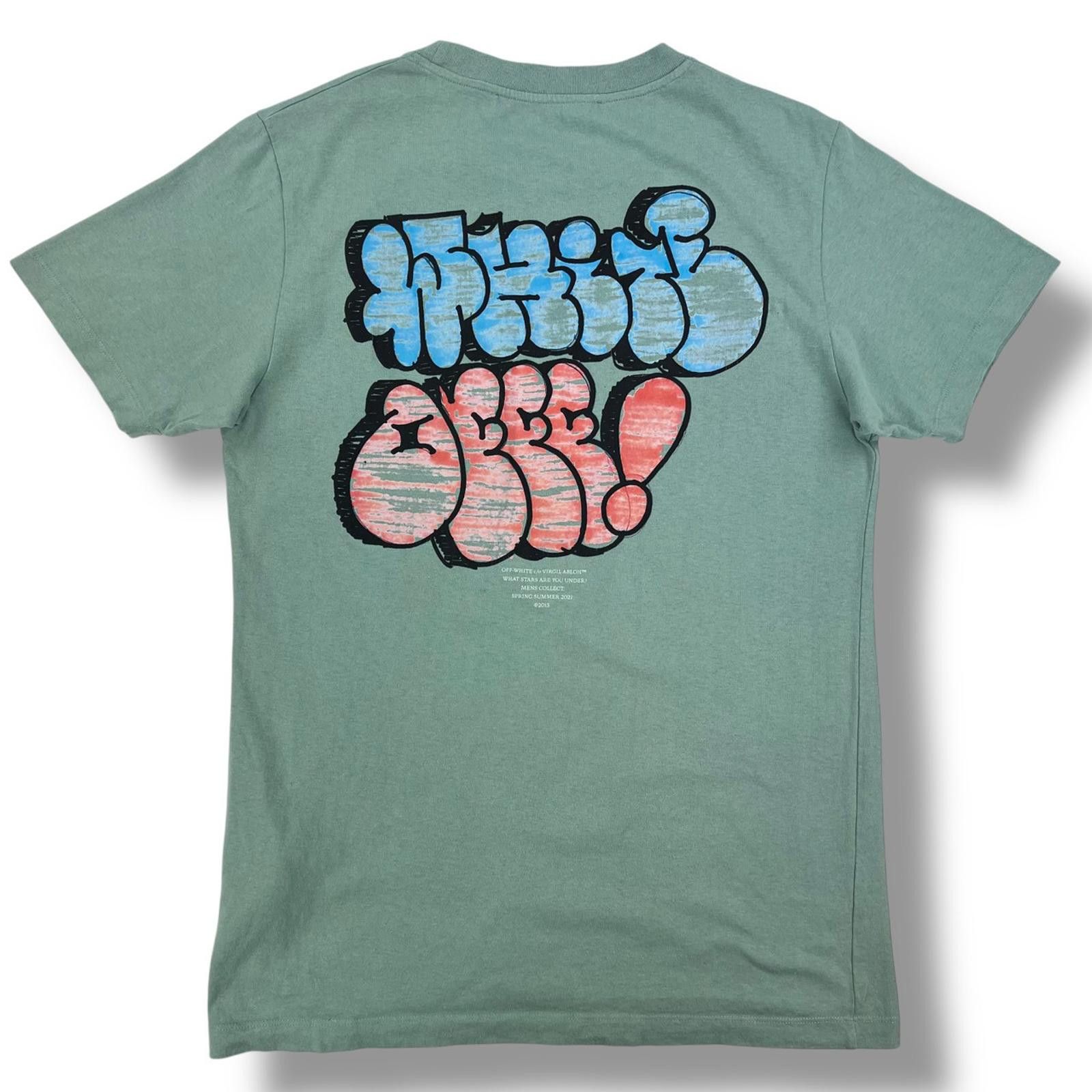 Off-White Off-White Graffiti Green T Shirt Size US M / EU 48-50 / 2 - 2 Thumbnail
