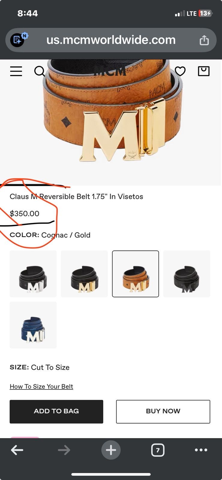 MCM Mcm belt designer Size ONE SIZE - 2 Thumbnail