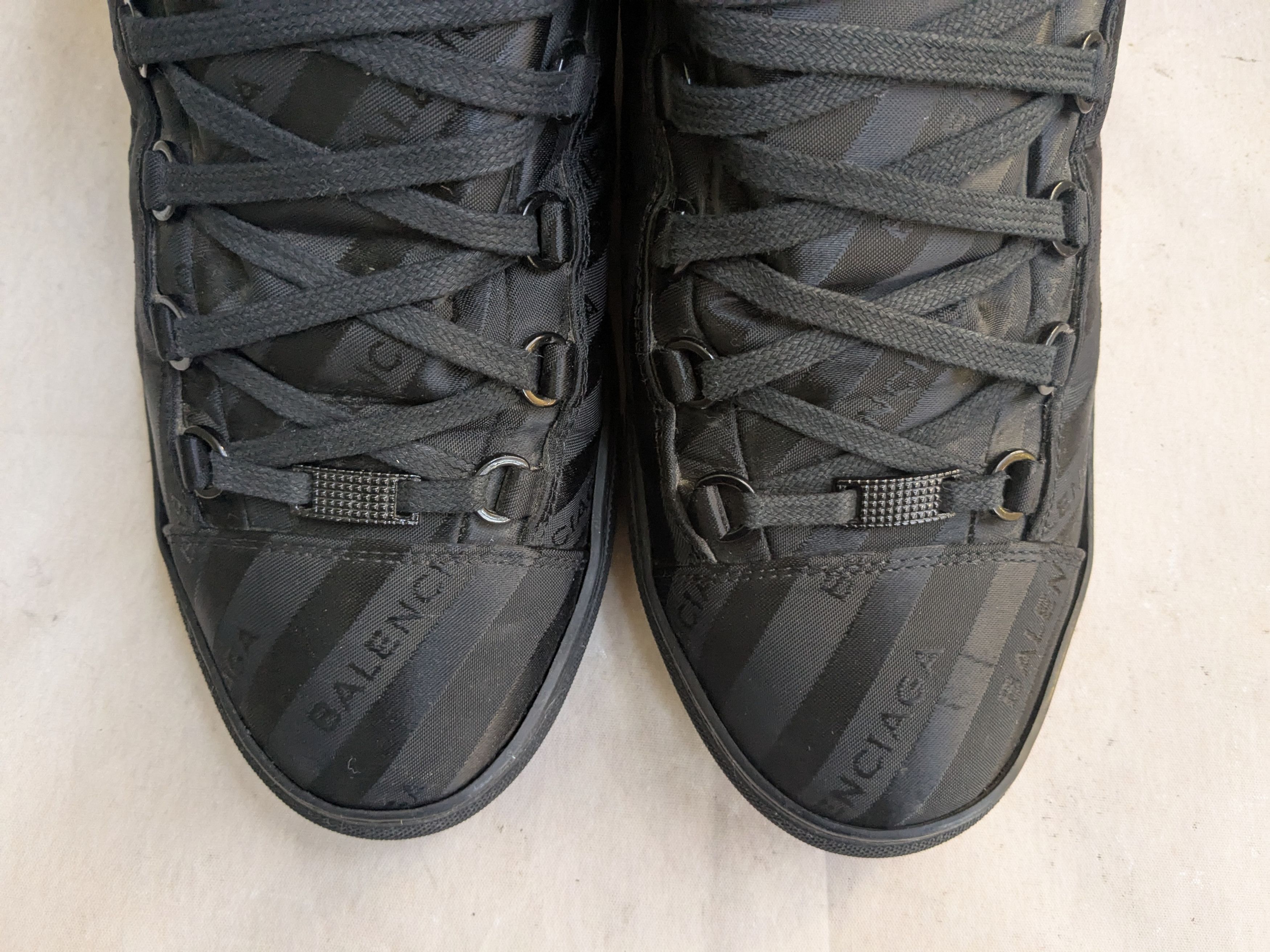 Balenciaga Balenciaga Arena Black 12 Leather High Tops Sneakers Size US 12 / EU 45 - 5 Thumbnail