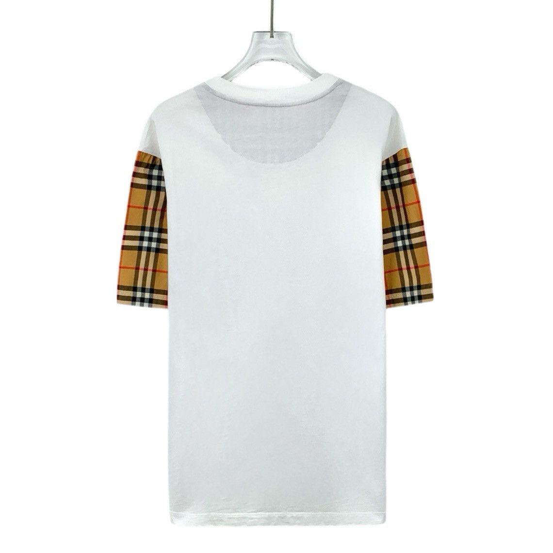 Burberry Burberry White Plaid Spliced Short Sleeve T-Shirt K26WX Size S / US 4 / IT 40 - 2 Thumbnail