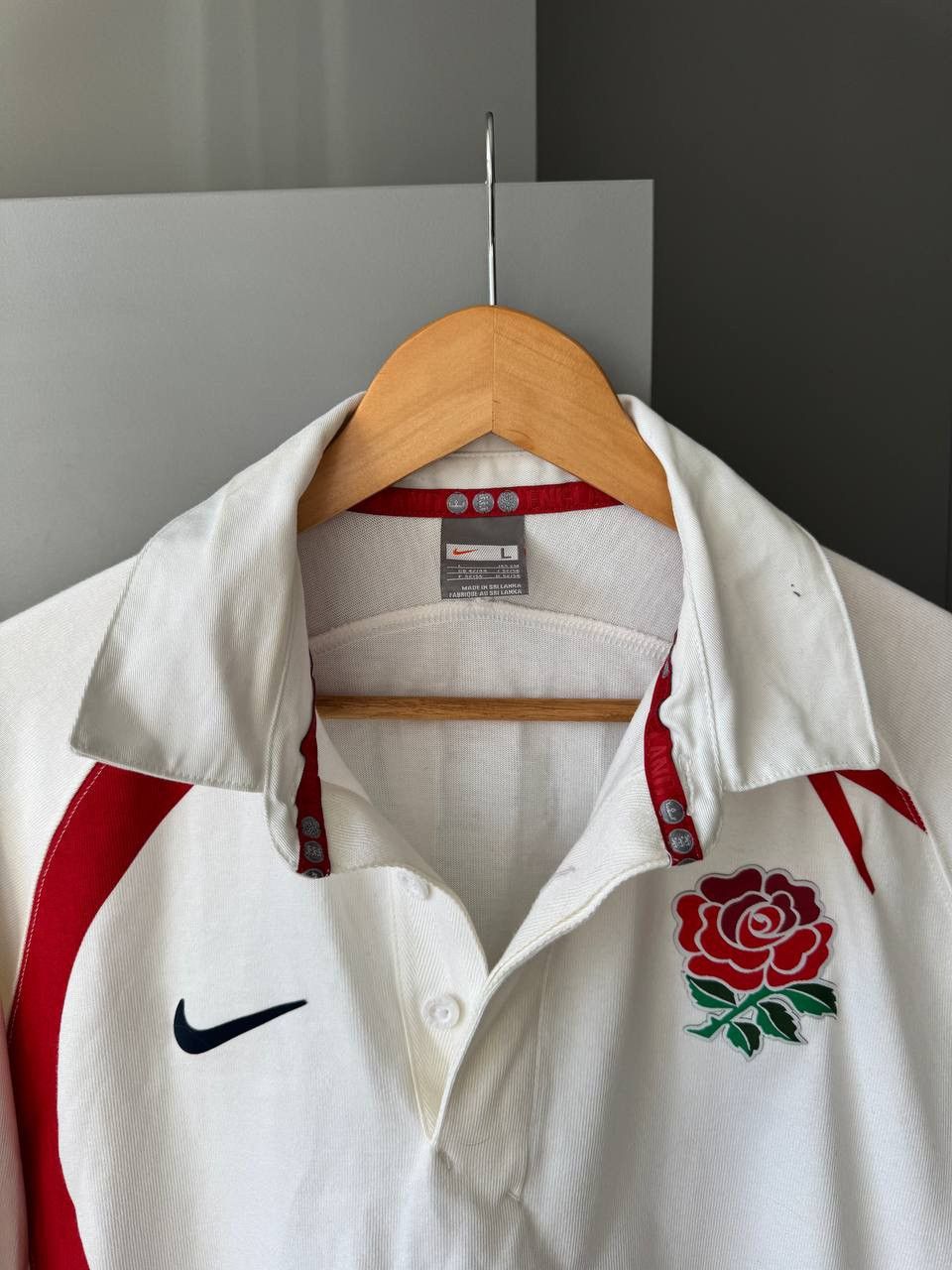 Nike Nike England Rugby Jersey O2 Long Sleeve 2000s (Odell 09) Size US L / EU 52-54 / 3 - 2 Thumbnail
