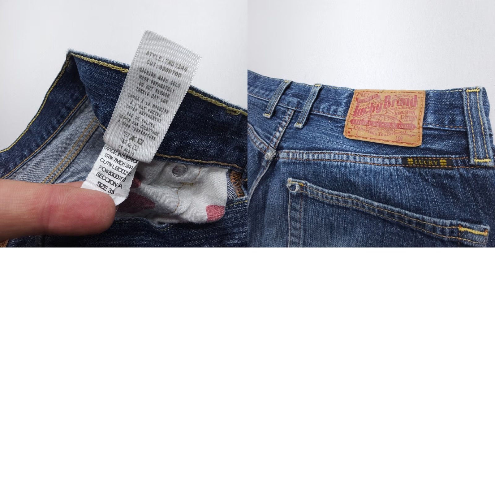 Lucky Brand Lucky Brand Vintage Jeans Mens 33 x 30 Dark Wash Straight 5-Pocket Denim Blue Computer Size US 33 - 9 Thumbnail