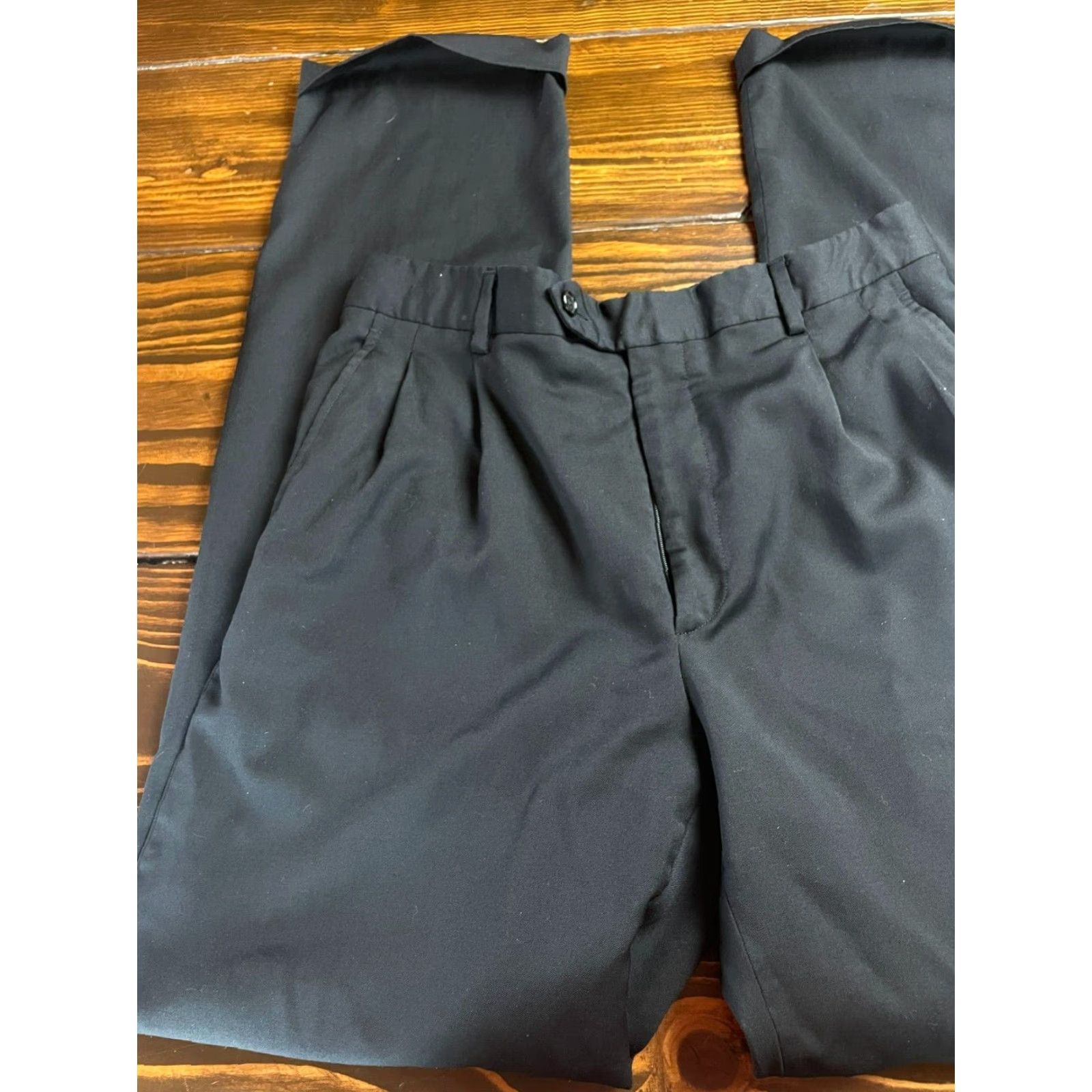 Vintage Kirkland Signature Pants Men's 34x34 Black Dress Pants Cuffed Flat Front Regular Inseam 34 Size US 34 / EU 50 - 3 Thumbnail