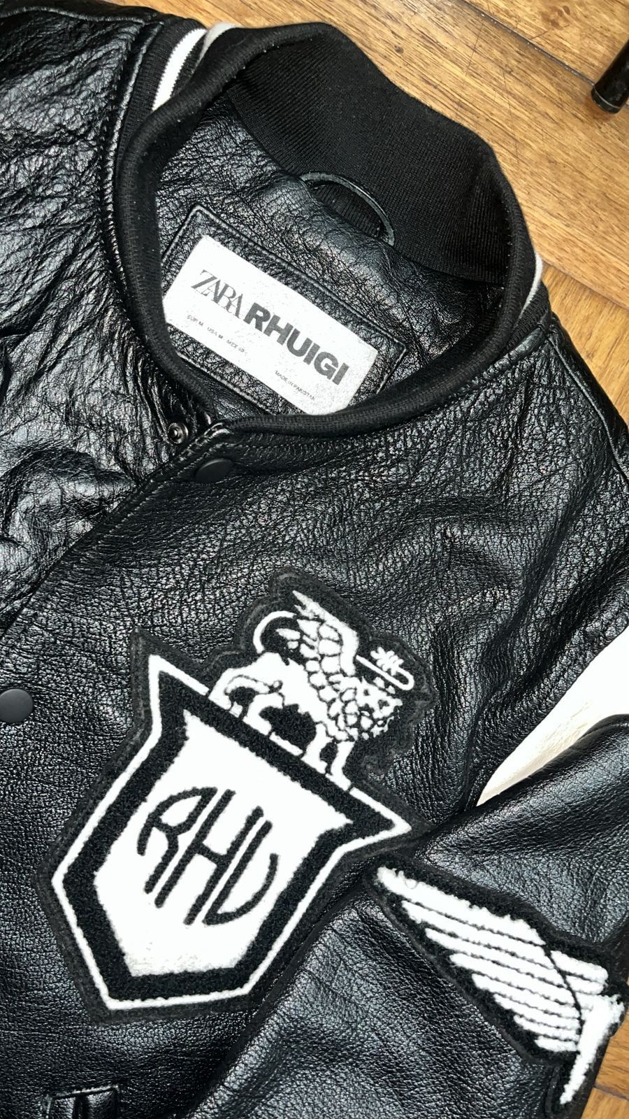 Rhude × Zara chaqueta cuero varsity bomber Size US M / EU 48-50 / 2 - 3 Thumbnail