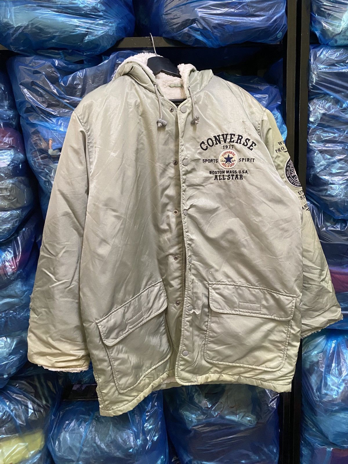 Converse Vintage Converse All Star Padded Parka Jacket Sherpa Lining Size US M / EU 48-50 / 2 - 3 Thumbnail