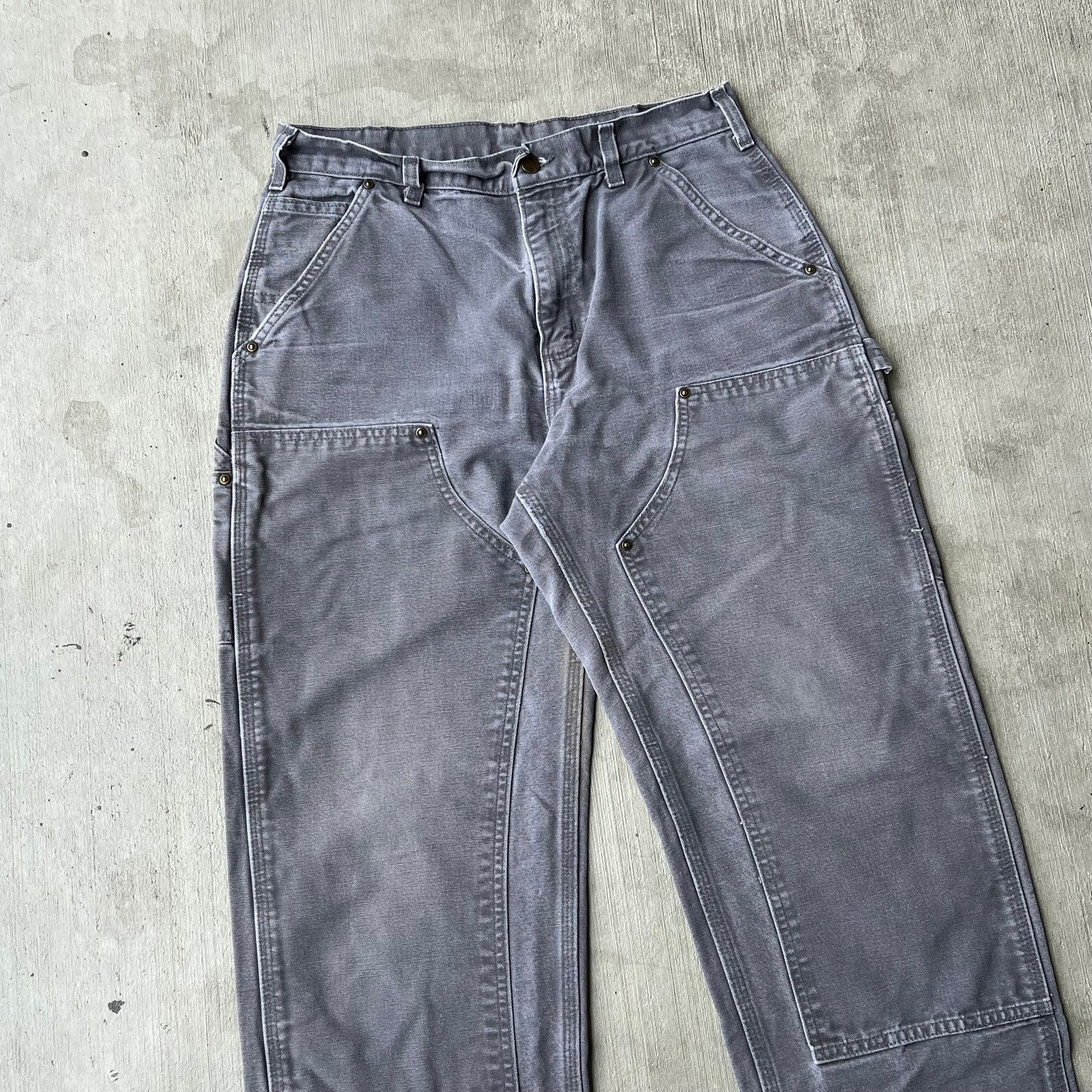 Carhartt × Vintage Carhartt faded gray double knee work wear carpenter pants Size US 31 - 2 Thumbnail