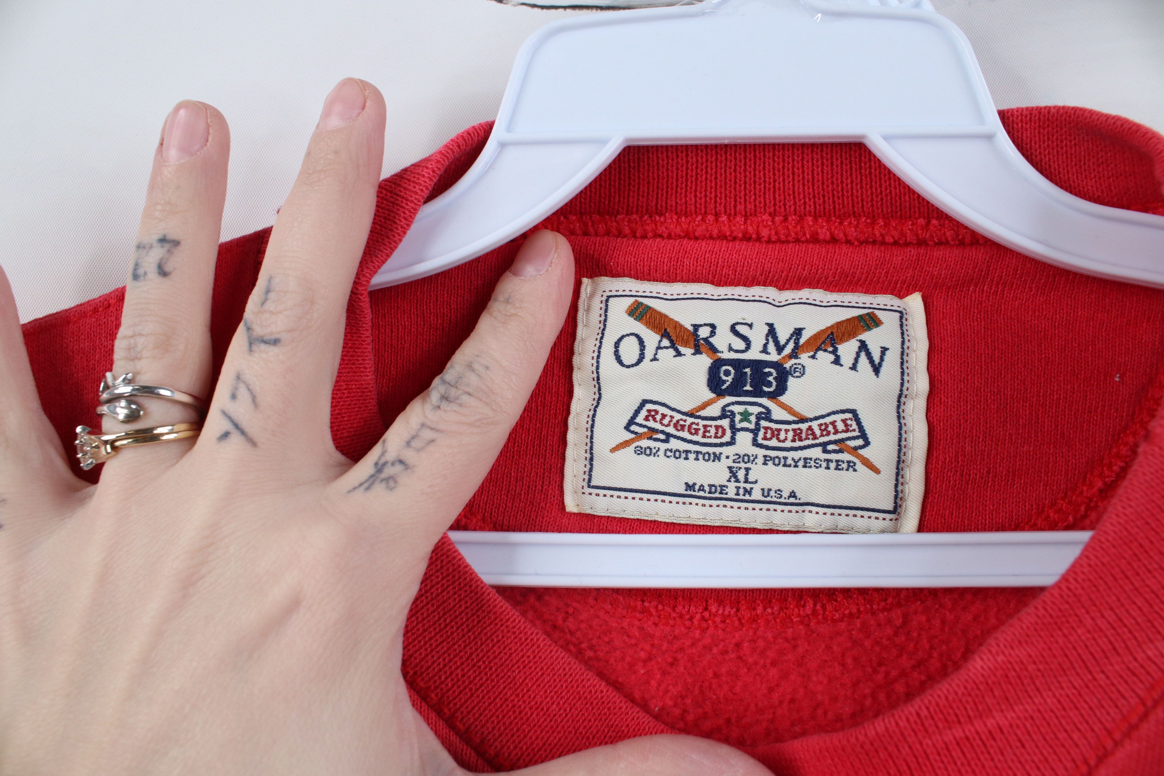 Vintage Vintage 90s Champps Michigan Crewneck Sweatshirt Red USA Size US XL / EU 56 / 4 - 11 Thumbnail