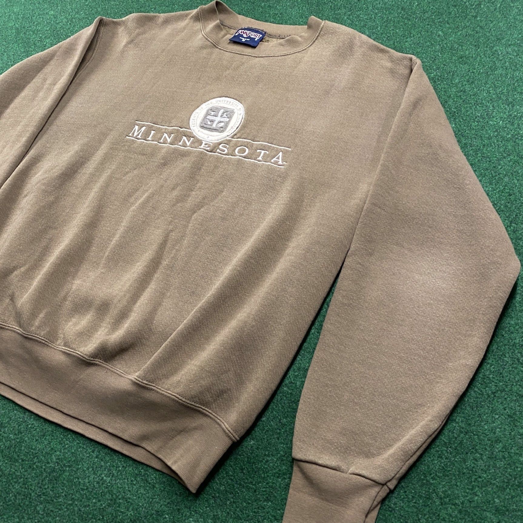 Vintage VINTAGE Unbranded Sweatshirt Mens M Brown Embroidered Pullover Sweater USA MADE Cotton Microfiber Logo 90s Vintage College City USA University Script Size US M / EU 48-50 / 2 - 2 Thumbnail