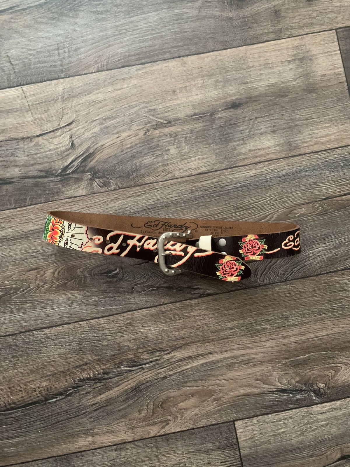 Ed Hardy × Vintage Vintage Ed Hardy by Christian Audigier Y2K Leather Rare Belt Size ONE SIZE - 1 Thumbnail