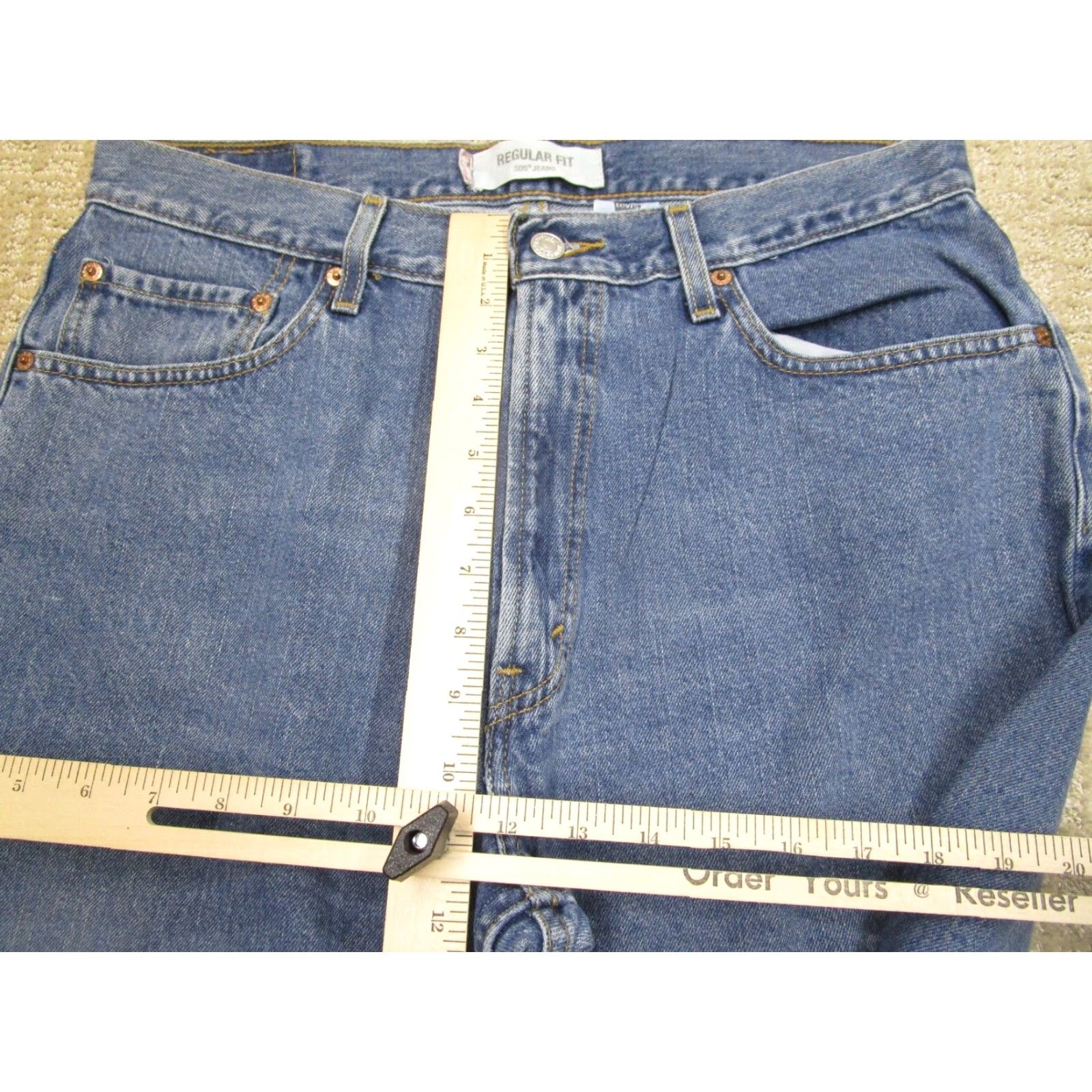 Levi's VINTAGE Levi's 505 Jeans Men 36x30 Blue Regular Fit Denim Pants Dark Wash Leather Logo 90s 00s Mens Size US 36 / EU 52 - 7 Thumbnail