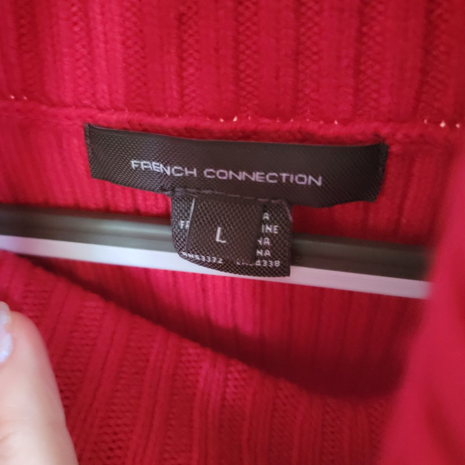 French Connection Red Ribbed Knit Turtleneck Sweater Dress Size Large Size L / US 10 / IT 46 - 9 Thumbnail