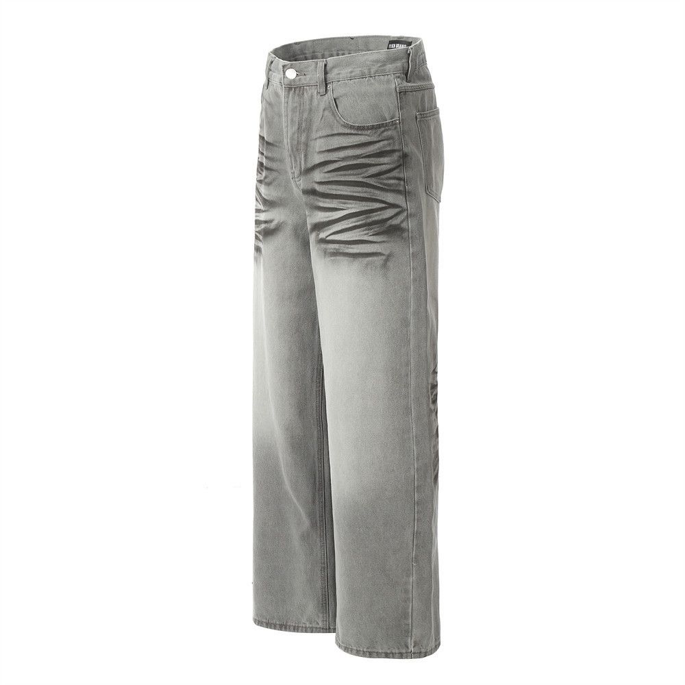 Japanese Brand × Jean Men's distressed tie-dyed straight-leg punk washed jeans Size US 32 / EU 48 - 2 Thumbnail