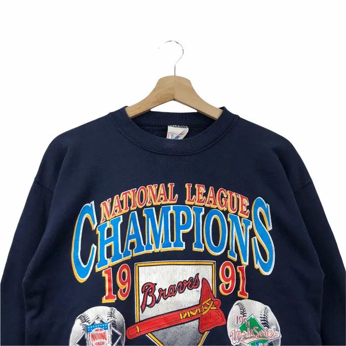 MLB Vtg 91 ATLANTA BRAVES MLB World Series Champion Sweatshirt Size US L / EU 52-54 / 3 - 2 Thumbnail