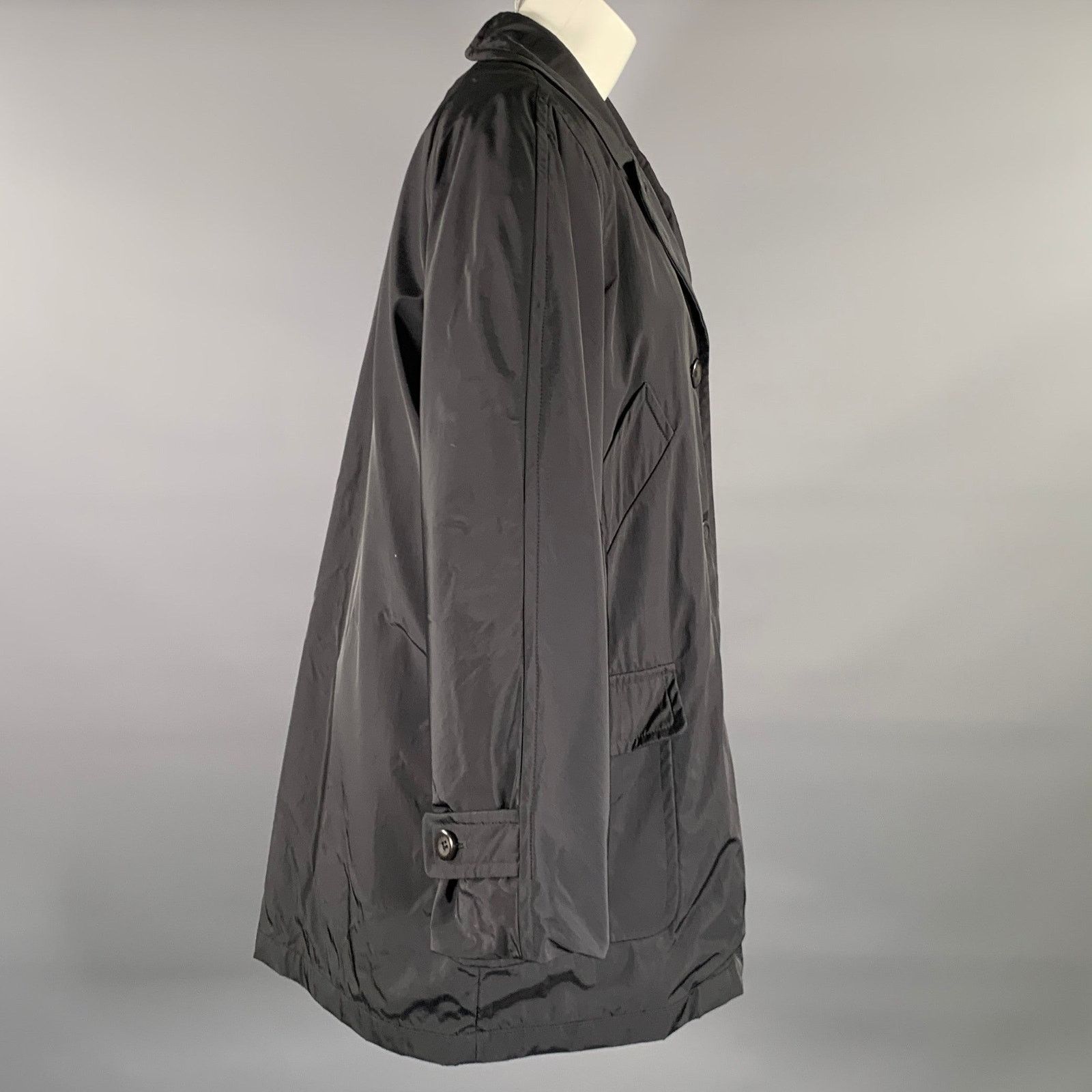 Max Mara MAX MARA Size 8 Black Nylon Trench Jacket Size M / US 6-8 / IT 42-44 - 2 Thumbnail