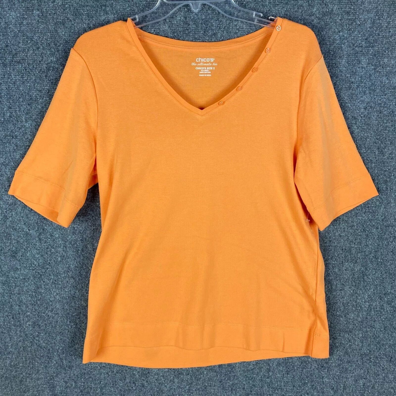 Chicos Chico's Top Women's Size 2 Large Ultimate Tee 100% Cotton Size XS / US 0-2 / IT 36-38 - 1 Thumbnail