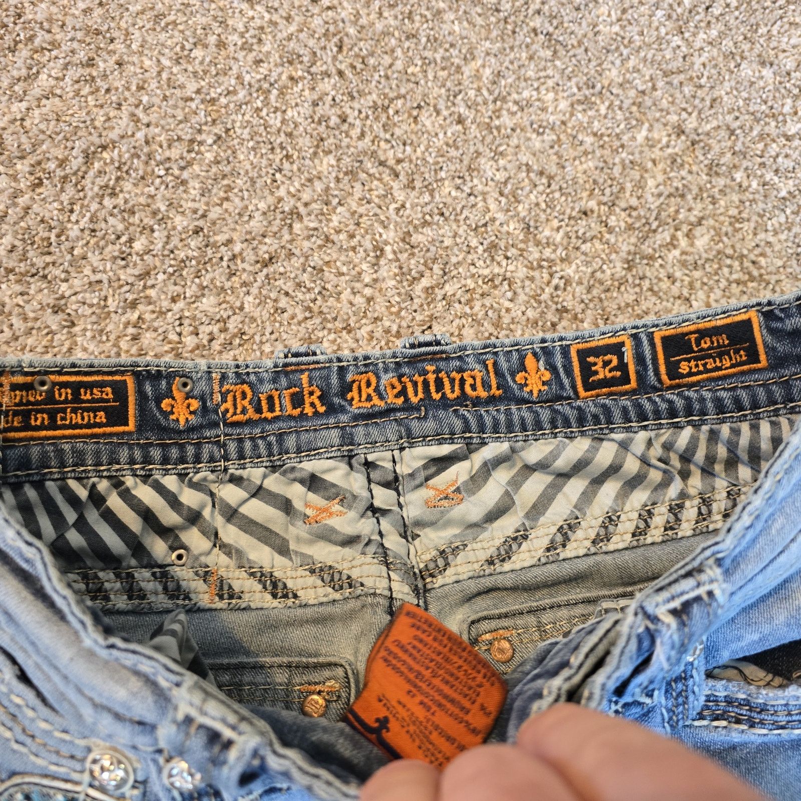 Rock Revival Rock Revival Men's Blue Denim Tom Straight Jeans - Size 32 Size US 32 / EU 48 - 5 Thumbnail