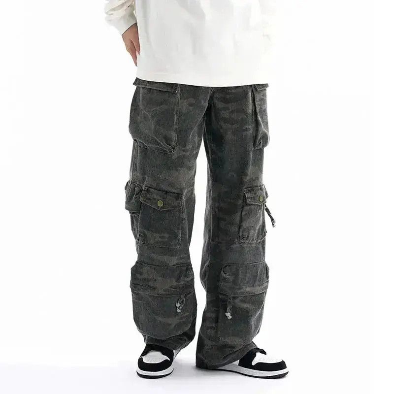 Japanese Brand Baggy Pocket Artic Camo Punk Cargo Pants Size US 30 / EU 46 - 2 Thumbnail