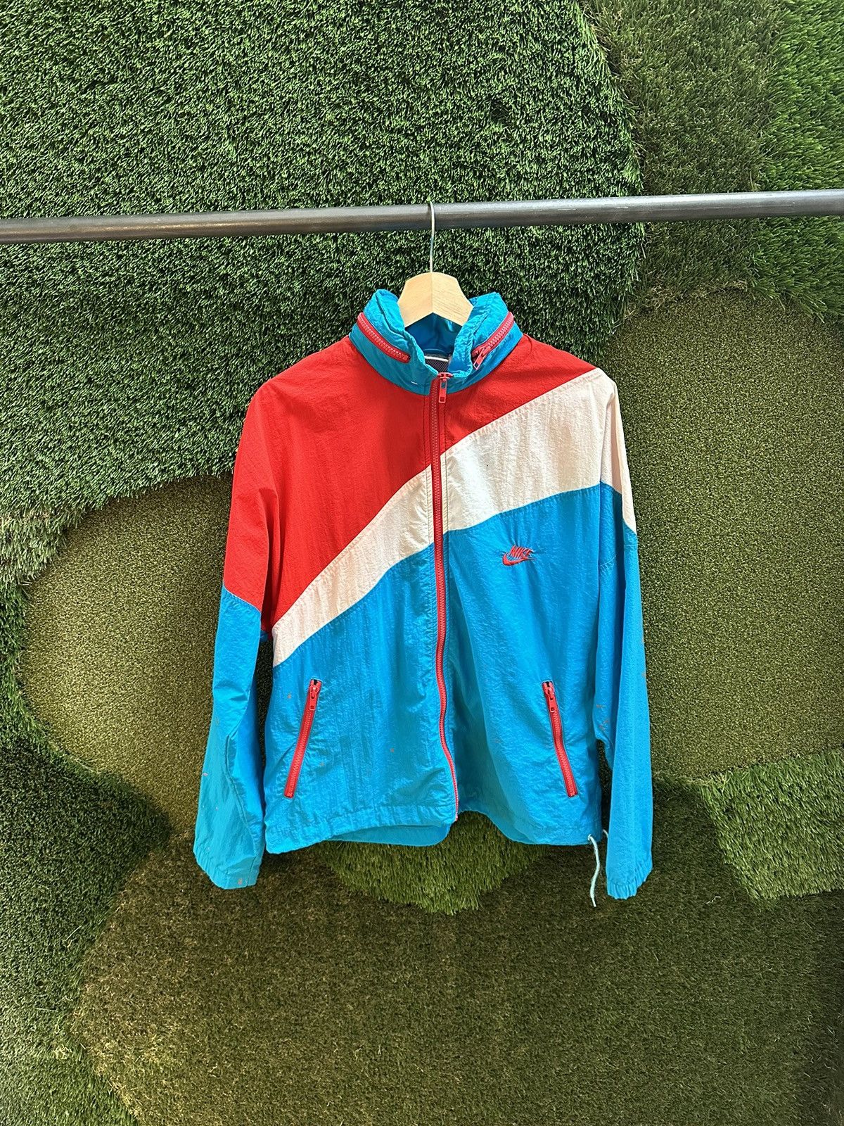 Nike × Vintage Vintage Nike Split Colour Zip-up Jacket Medium Size US M / EU 48-50 / 2 - 1 Thumbnail