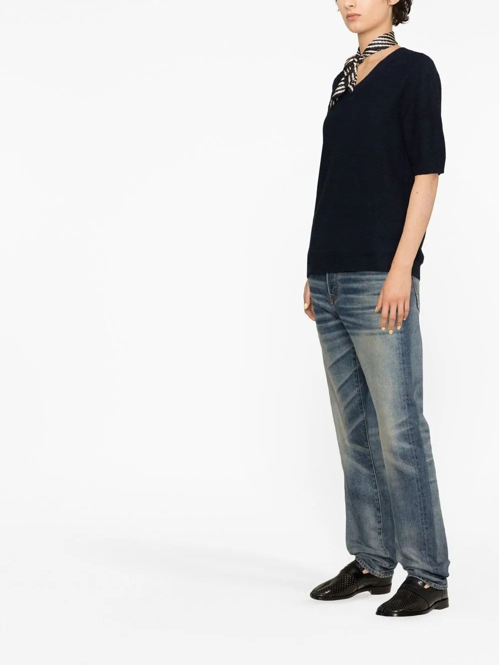 Maison Margiela o1y0625 Crewneck Sweater in Midnight Blue Size M / US 6-8 / IT 42-44 - 2 Thumbnail
