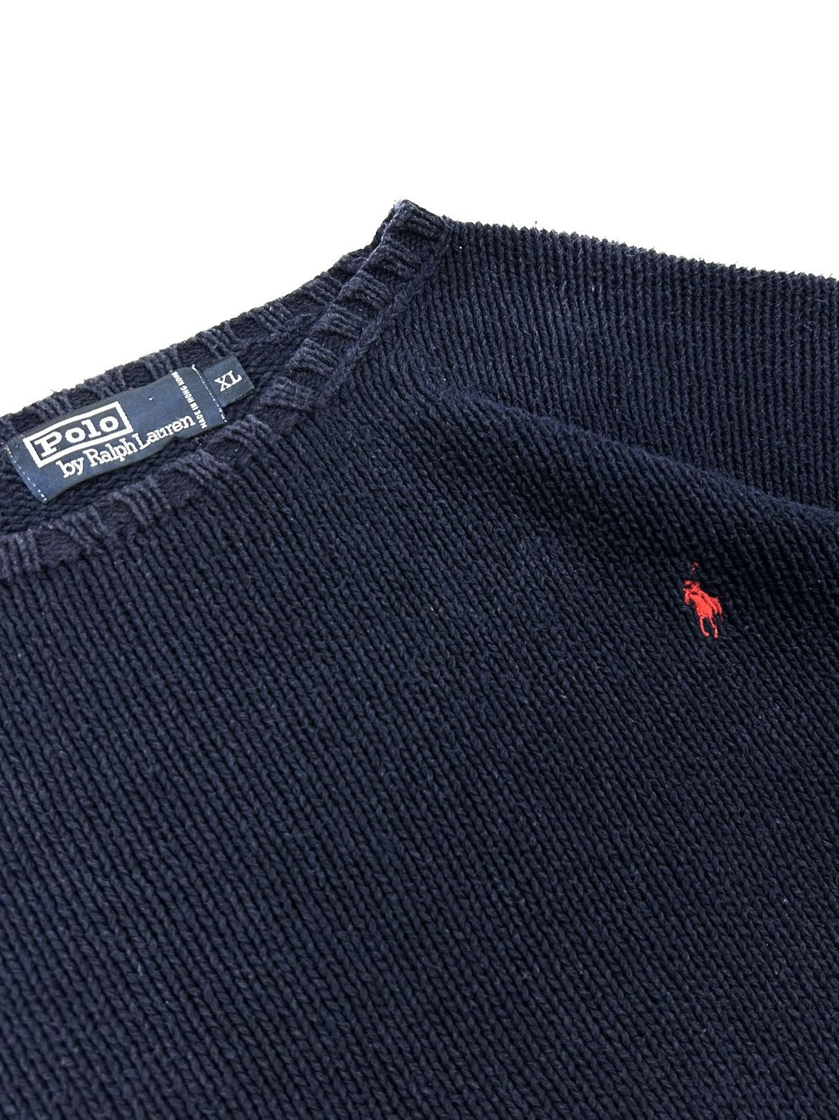 Polo Ralph Lauren Vintage Polo Ralph Lauren Knit Cotton Sweater Navy XL Y2K Size US XL / EU 56 / 4 - 8 Thumbnail