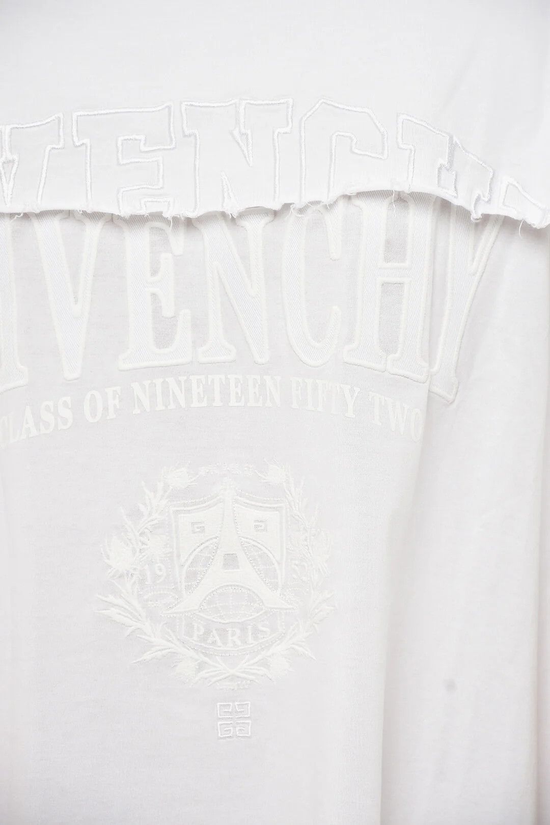 Givenchy og1mm0326 Double-Fabric Embroidered T-Shirt in White Size US XL / EU 56 / 4 - 3 Thumbnail