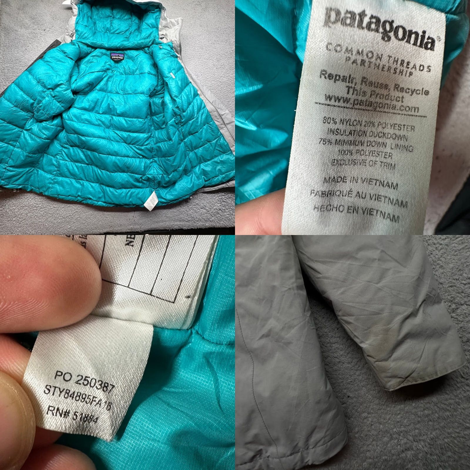 Patagonia Patagonia Windsweep Down Hoody H2No 600 Fill Jacket Womens XL Gray 84895 STAINS Size XL / US 12-14 / IT 48-50 - 9 Thumbnail