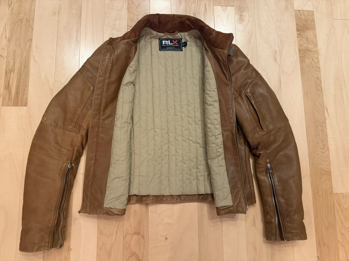Polo Ralph Lauren $1999MSRP RLX RALPH LAUREN Brown LAMBSKIN Leather Motorcycle Size US L / EU 52-54 / 3 - 3 Thumbnail