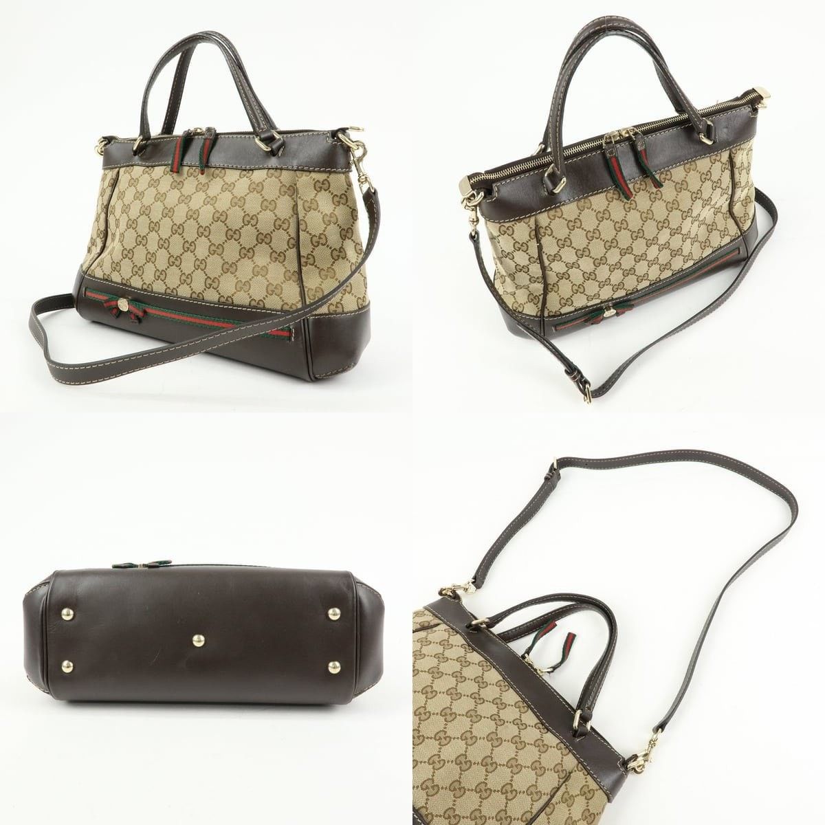 Gucci Gucci Mayfair GG Canvas & Leather Shoulder Bag Brown Size ONE SIZE - 3 Thumbnail