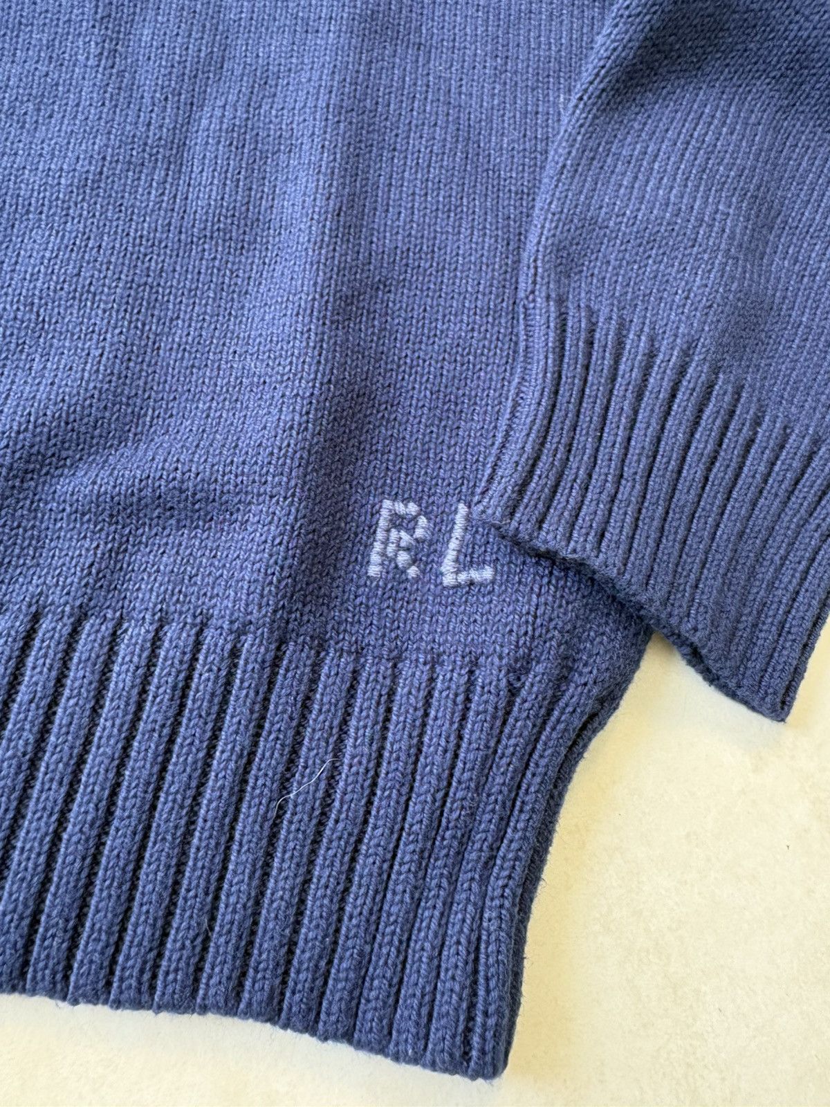 Polo Ralph Lauren Navy Cotton Knit Sweater Ralph Lauren Bear Men L New Size US L / EU 52-54 / 3 - 2 Thumbnail