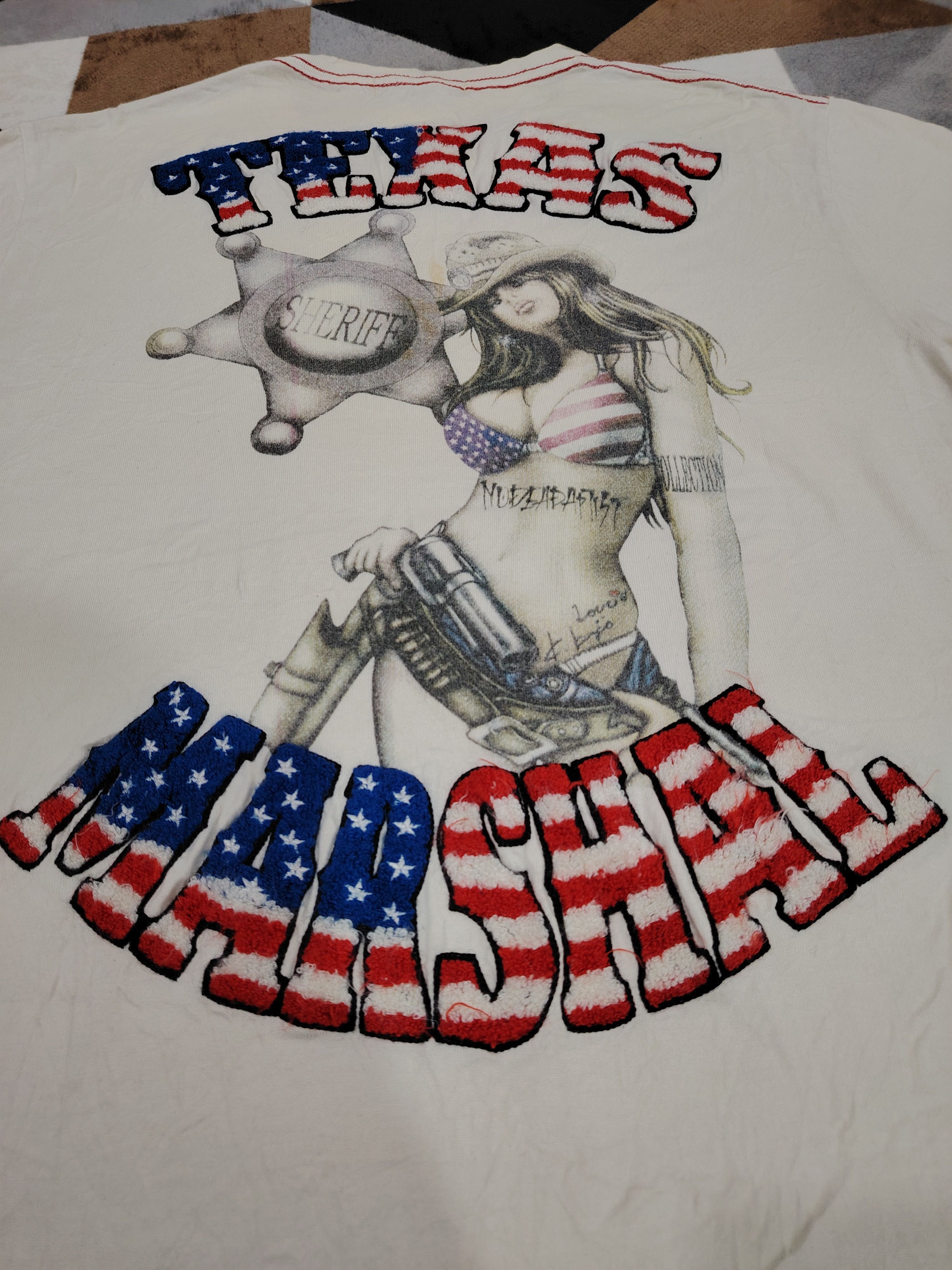 Designer × Japanese Brand Vintage Adre Malraur Texas Marshal T Shirt Size US XL / EU 56 / 4 - 3 Thumbnail