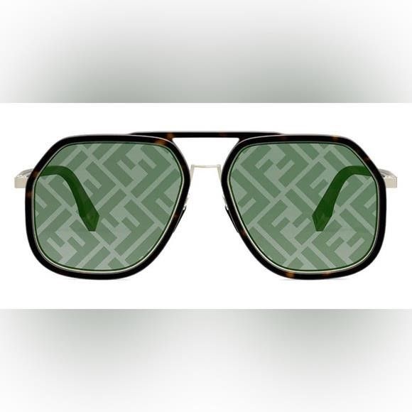 Fendi - New Authentic💯- FENDI Green Mirror Navigator Men's Sungla Size ONE SIZE - 8 Thumbnail