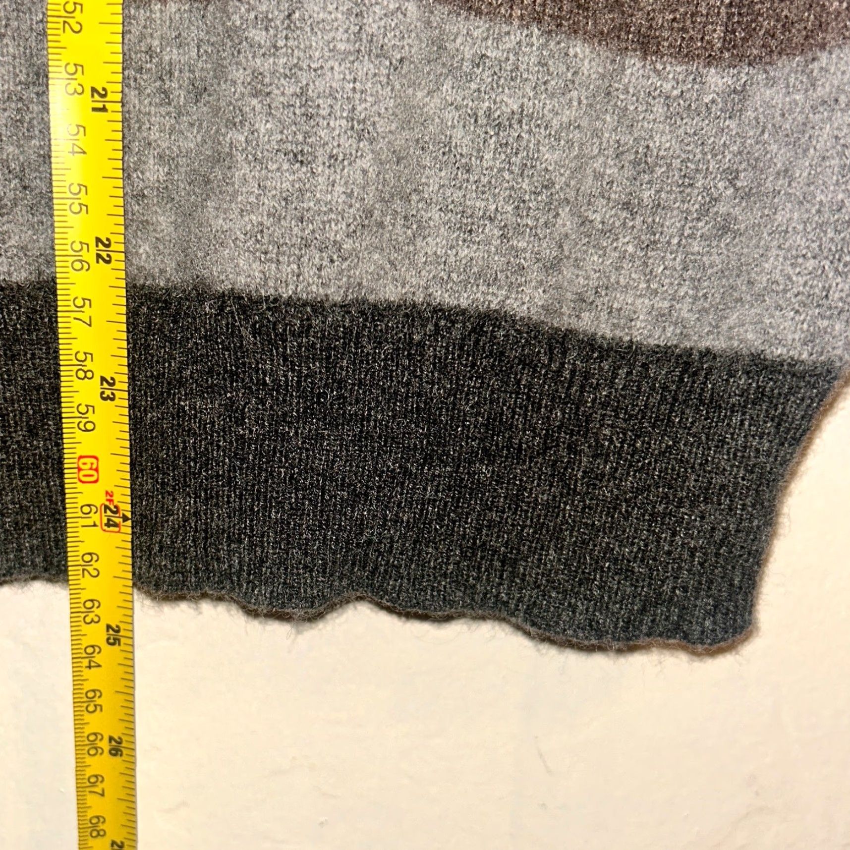 Charter Club Charter Club Sweater Womens XS Gray Brown Striped Cashmere Turtleneck Size XS / US 0-2 / IT 36-38 - 7 Thumbnail