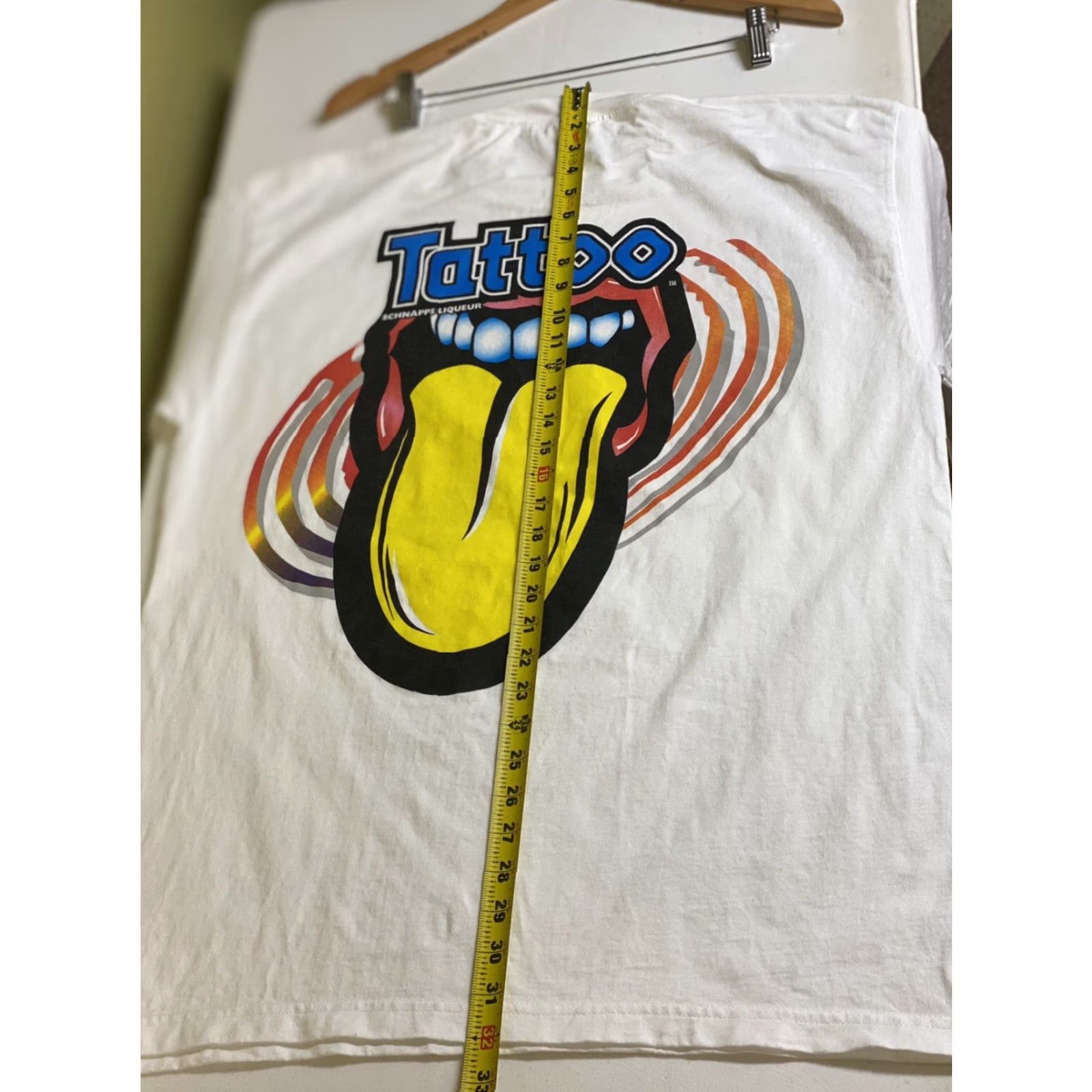Doublet NOS VTG SCHNAPPS Liqueur Tattoo Your Tongue Double Sided Shirt White XL Men T-Shirt Cotton Short Sleeve Vintage Alstyle Hip Hop Liquor Promo 80s 90s Size US XL / EU 56 / 4 - 7 Thumbnail