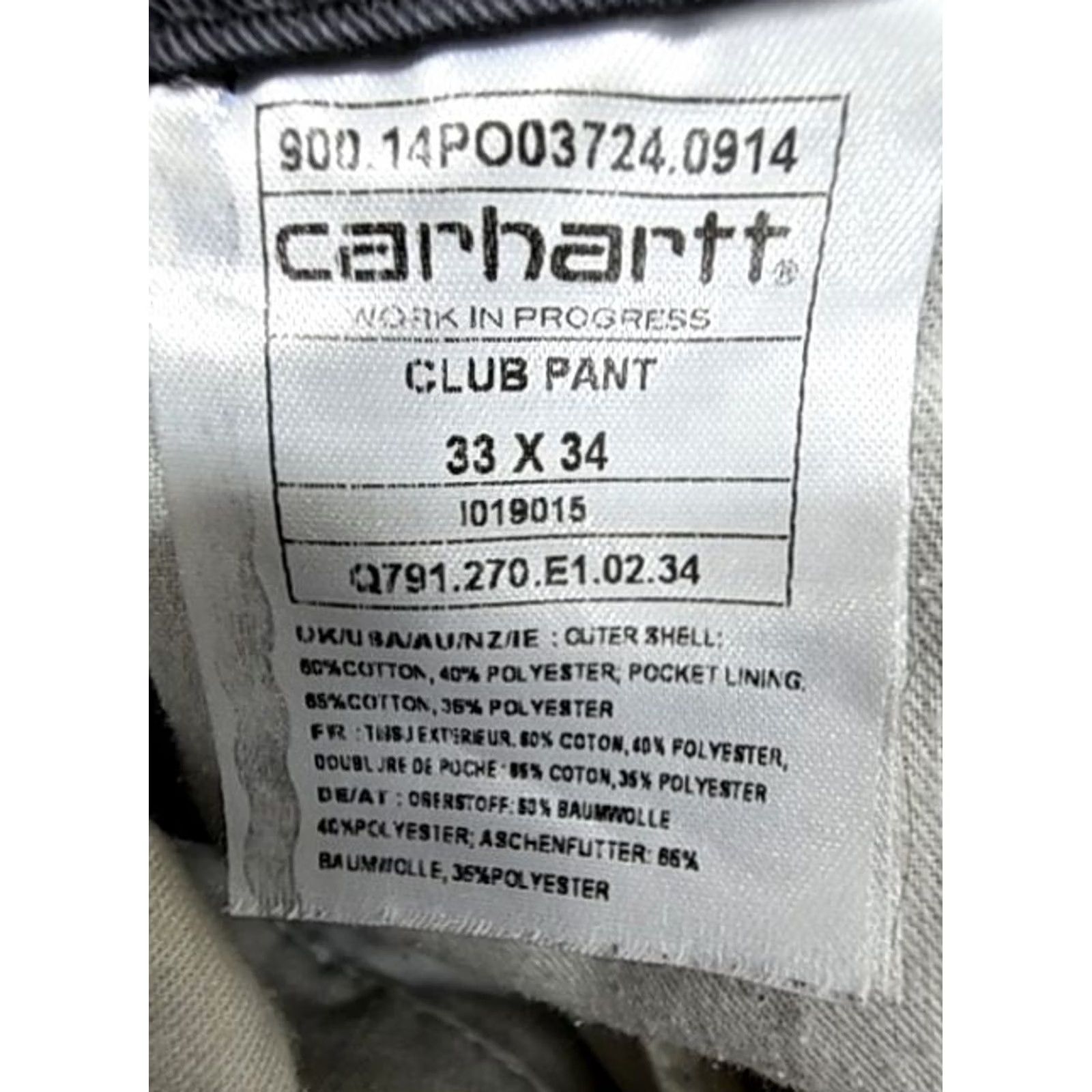 Carhartt Carhartt Black Work Pants Big & Tall 33x34 Straight Logo Patch Mens Size US 33 - 4 Thumbnail