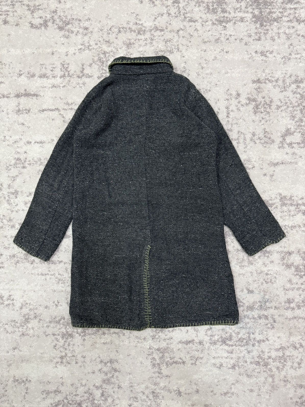 Vintage Yul Women’s Dark Gray Tweeds Coat Jacket Size S / US 4 / IT 40 - 12 Thumbnail